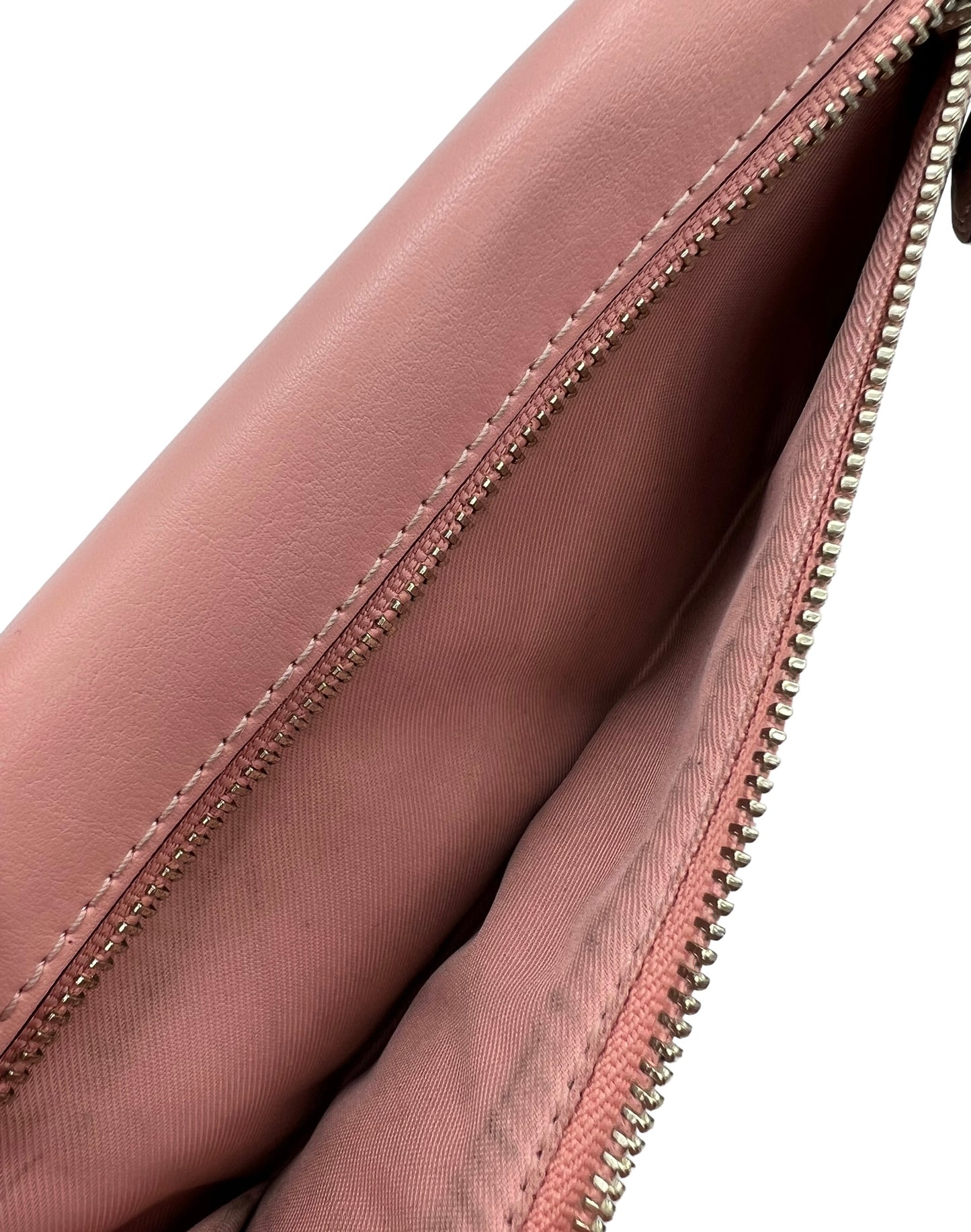 Coach Brown Signature Print Pink Flap Wallet