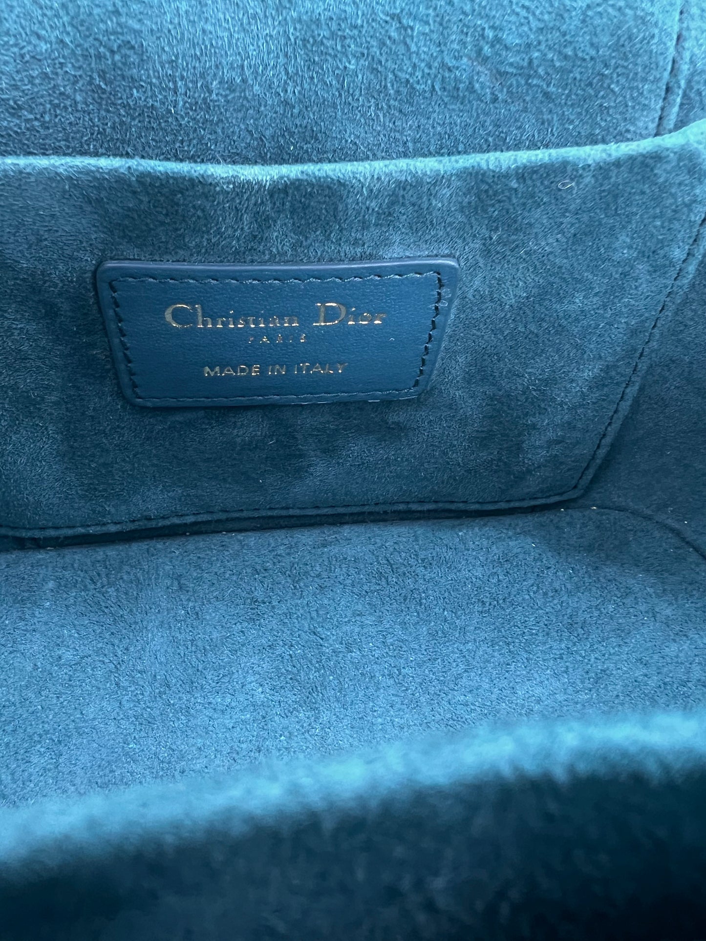 Dior Teal Lambskin Small Cannage Diortravel Vanity Case