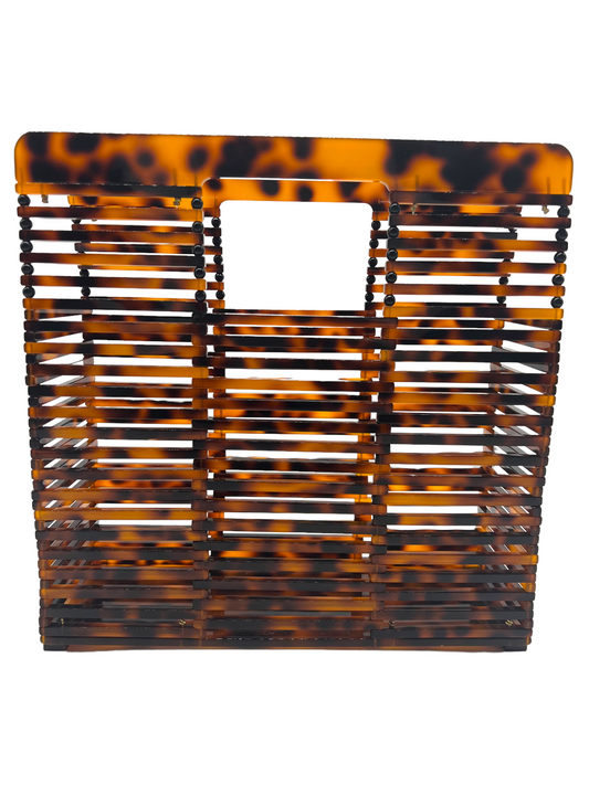 Rachel Roy Tortoise Acrylic Top Handle Bag