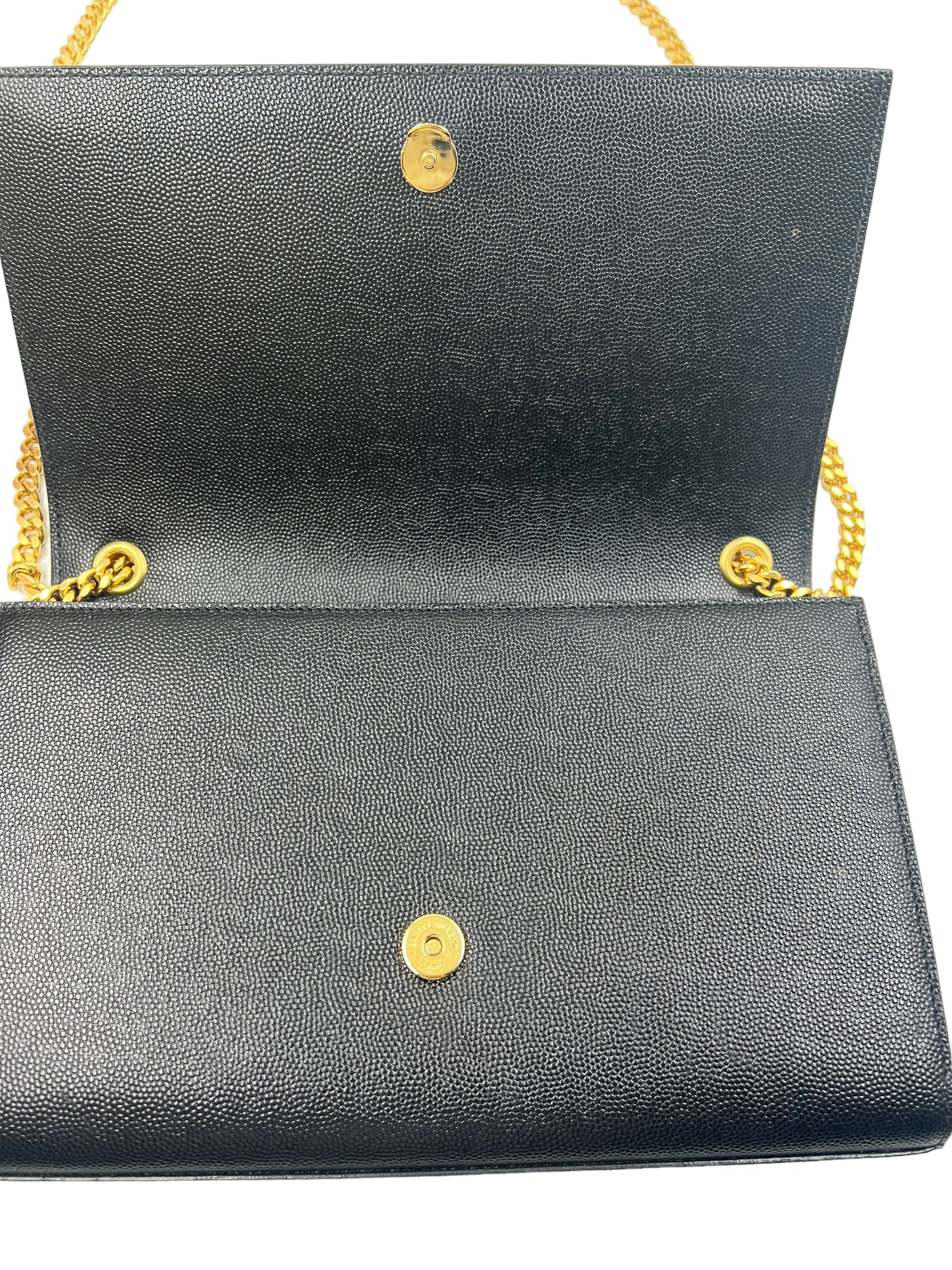 Saint Laurent YSL Black Grain de Poudre Medium Kate Chain Bag