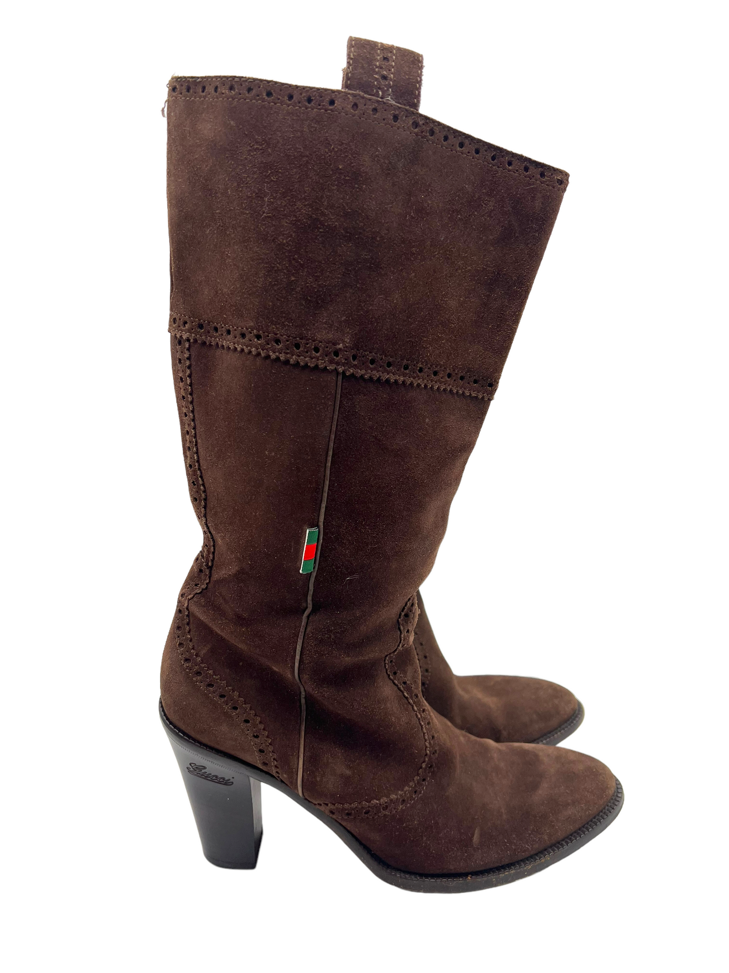 Gucci Brown Suede Size 8.5B Calf Boots