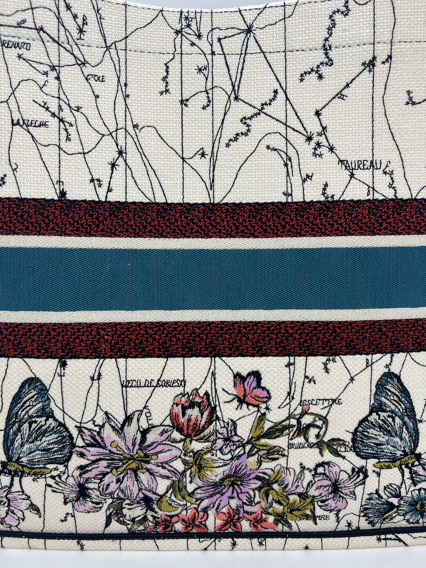 Dior Large Zodiac and Constellation Motif Embroidered Book Tote