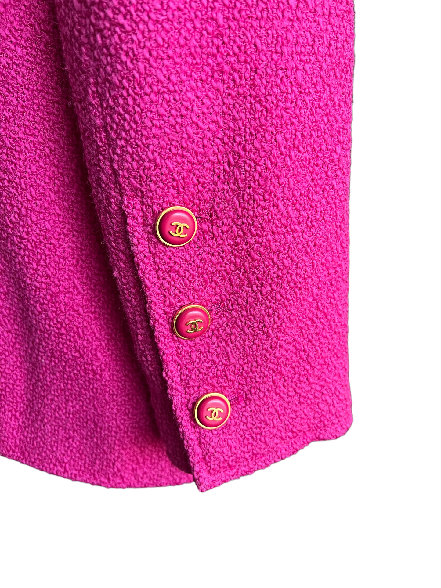 Chanel Fuschia Tweed 95A Size 42 Blazer Jacket
