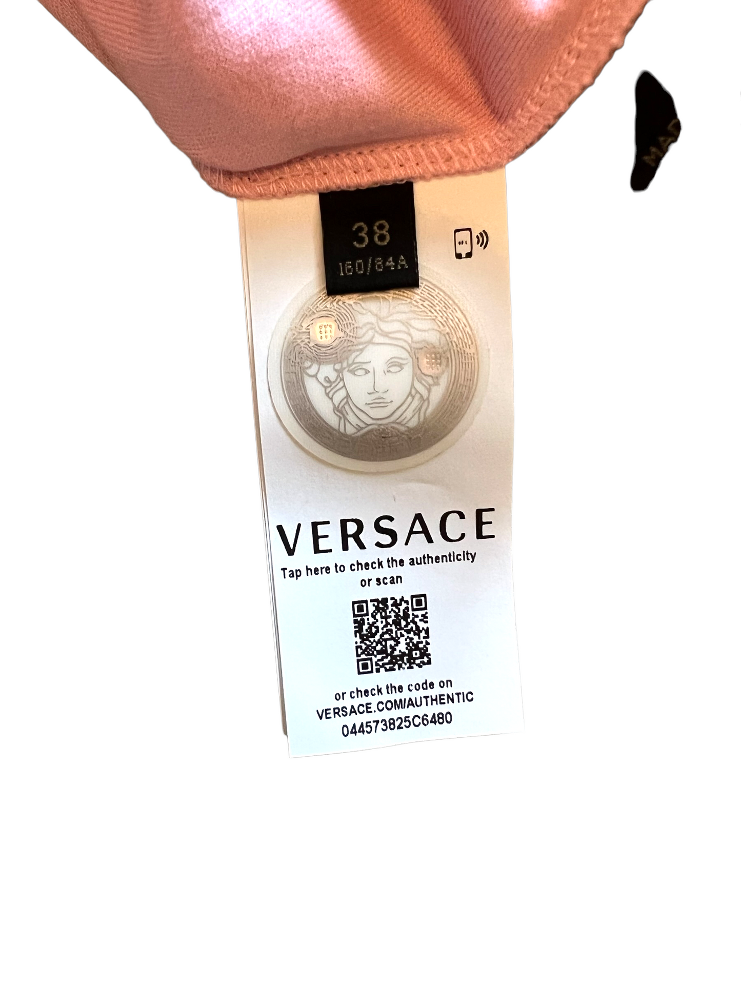 Versace Pink Baroque Logo Size 38 T-Shirt