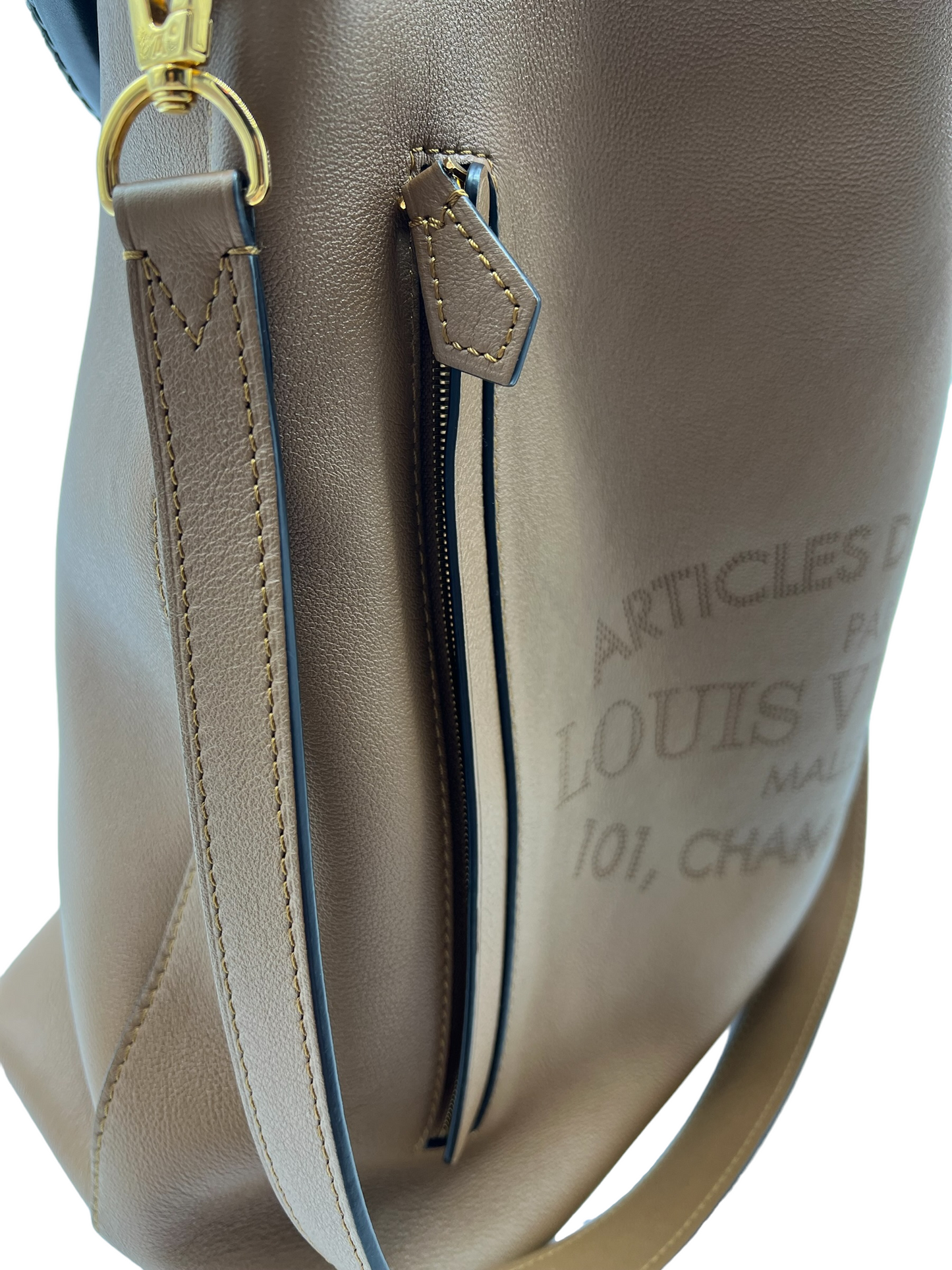 Louis Vuitton Hazelnut Calfskin Bagatelle Noisette Parnassea Shoulder Bag