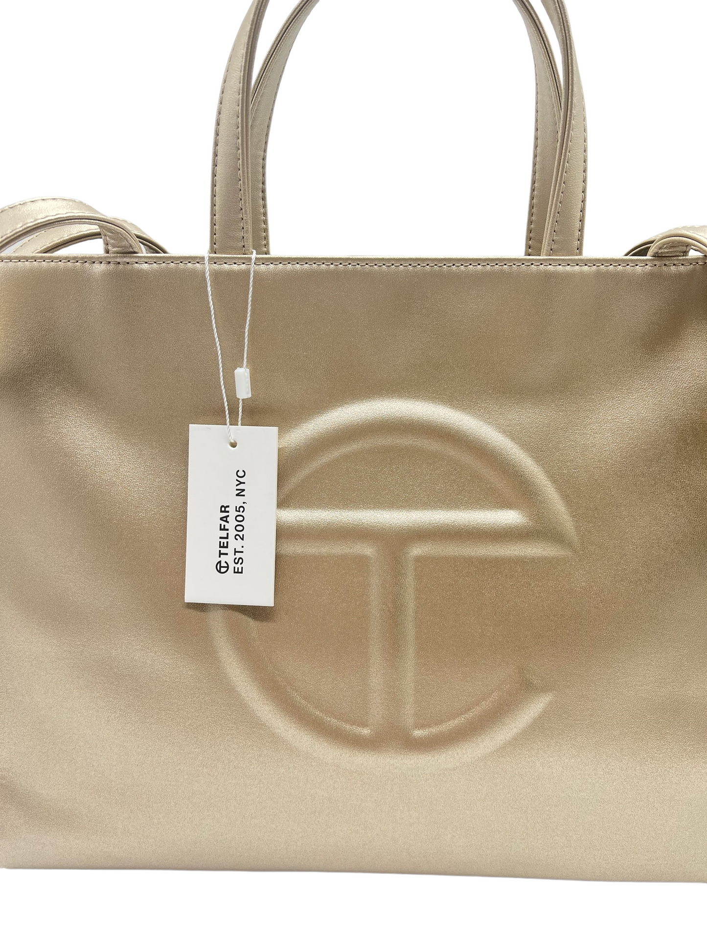Telfar Vegan Leather Medium Gold Shopper