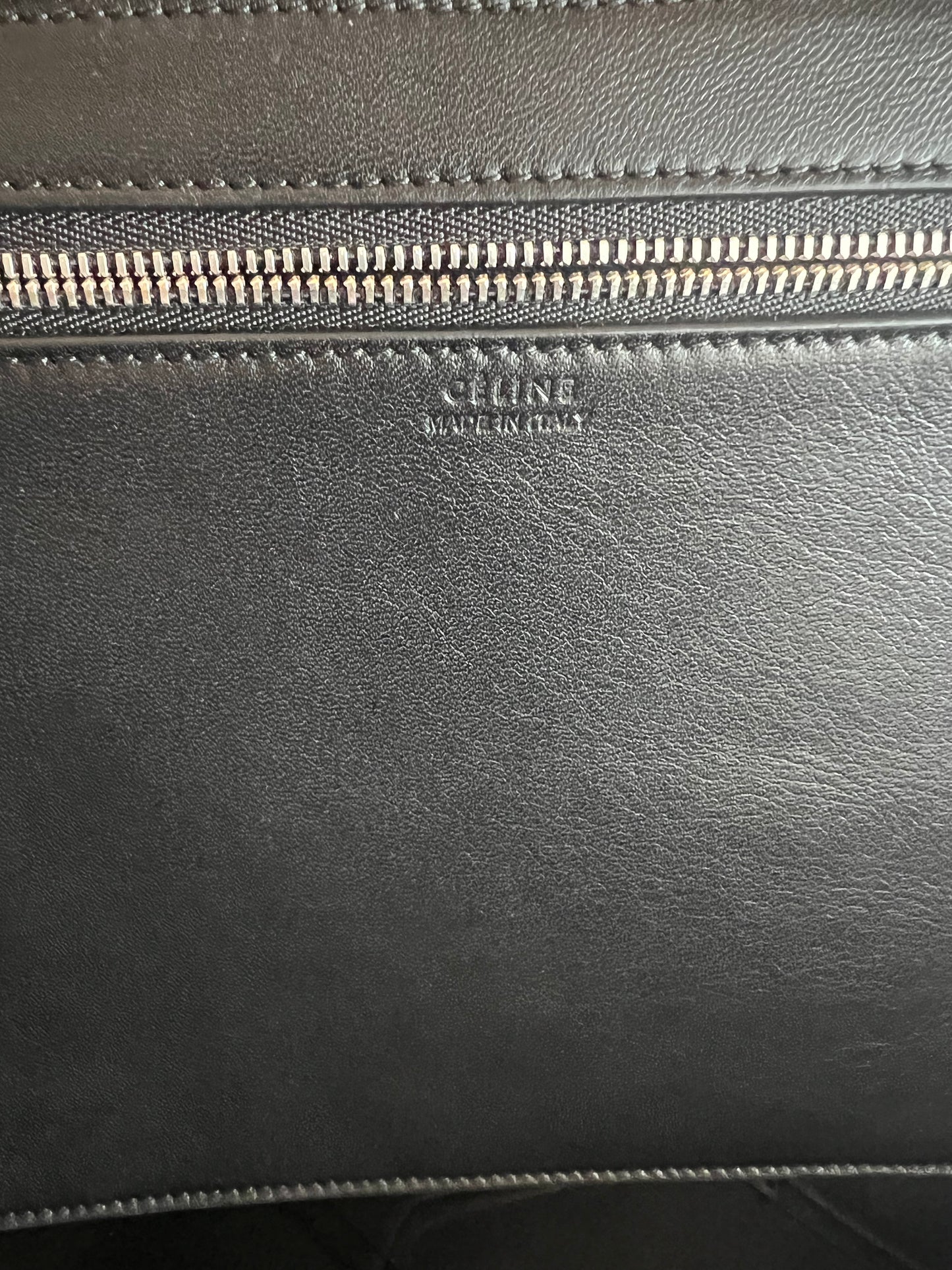 Celine Black Calfskin Large Cabas Clasp Tote