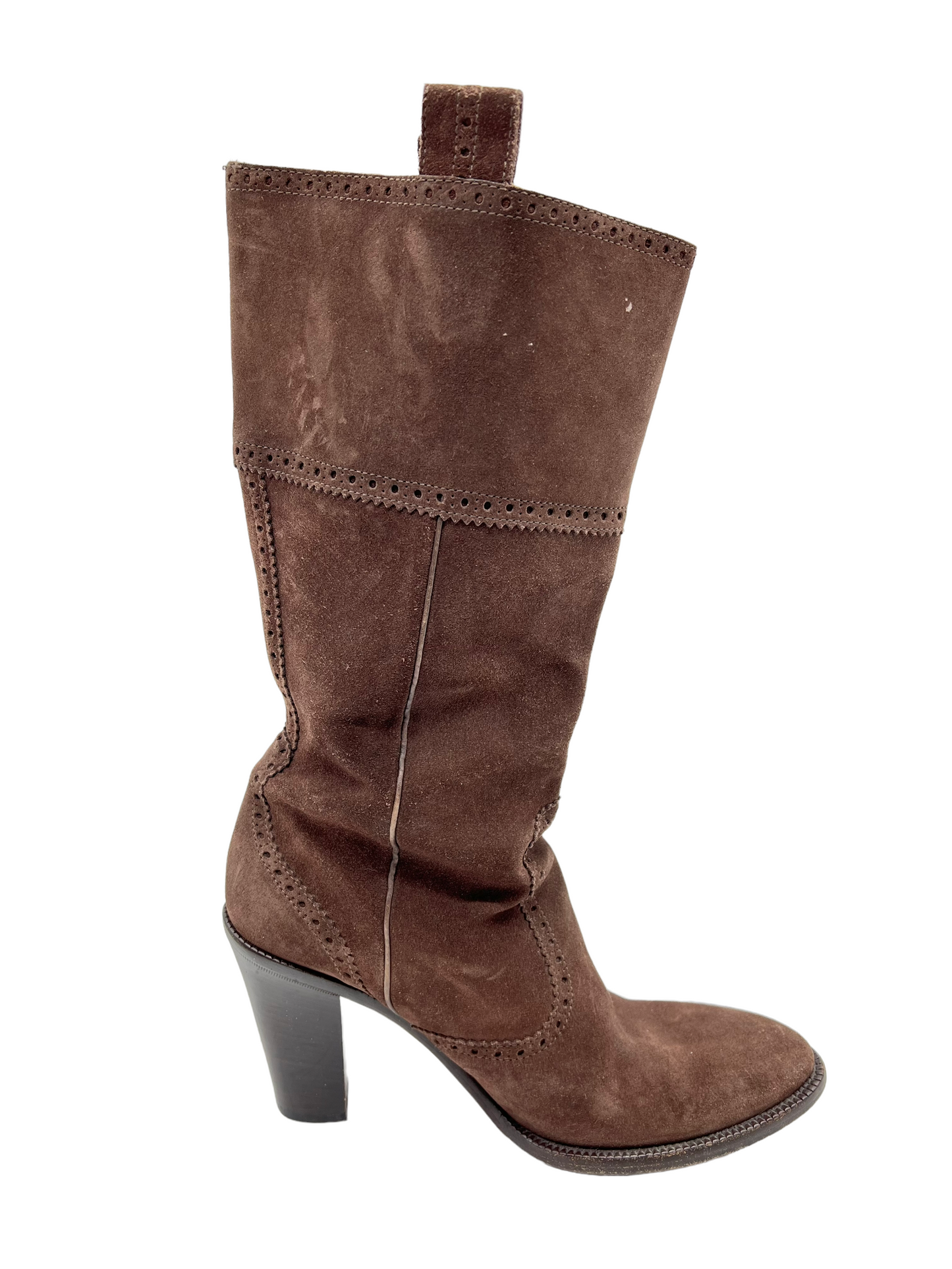 Gucci Brown Suede Size 8.5B Calf Boots