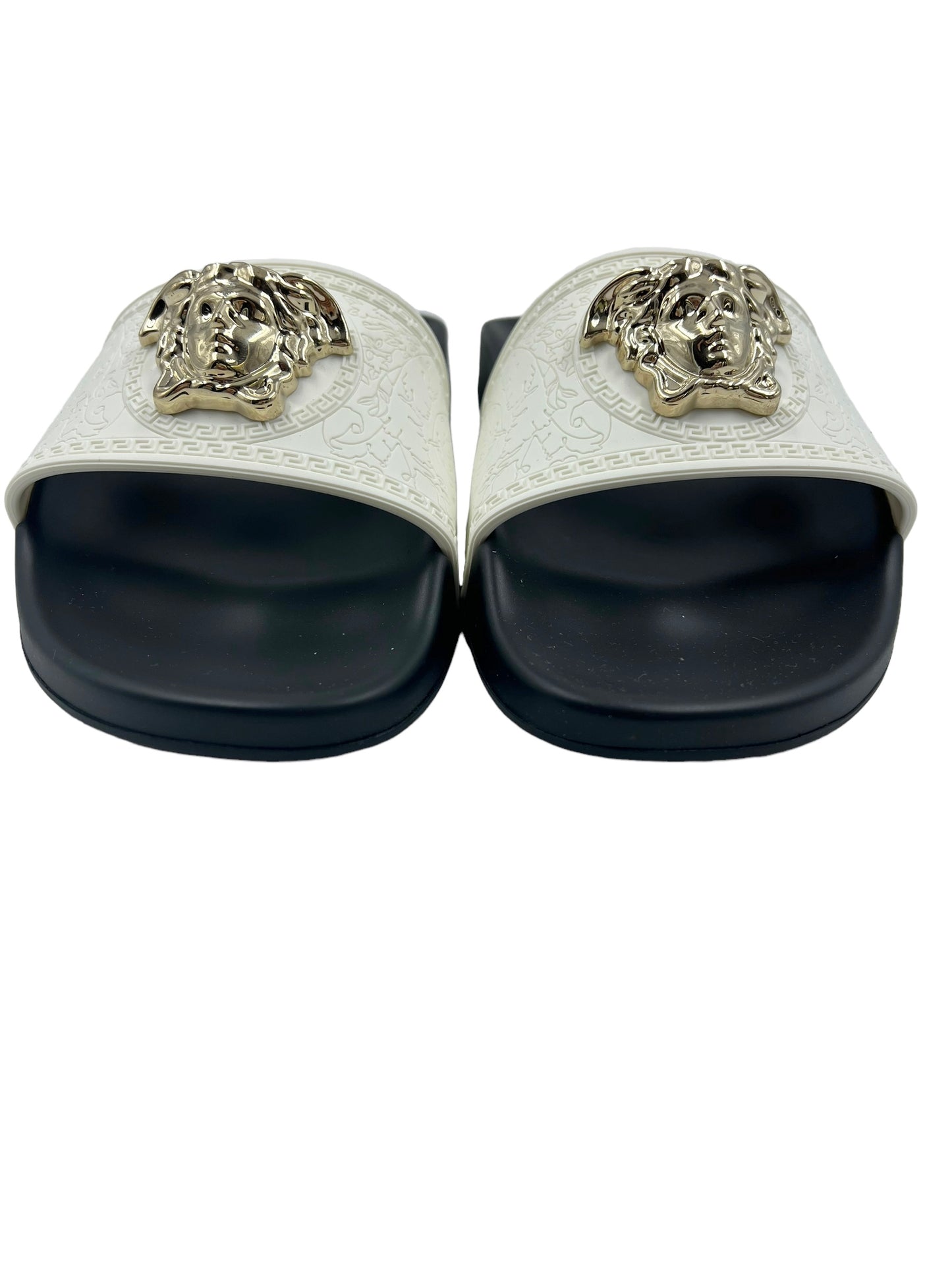 Versace Size 39 White Palazzo Pool Slides
