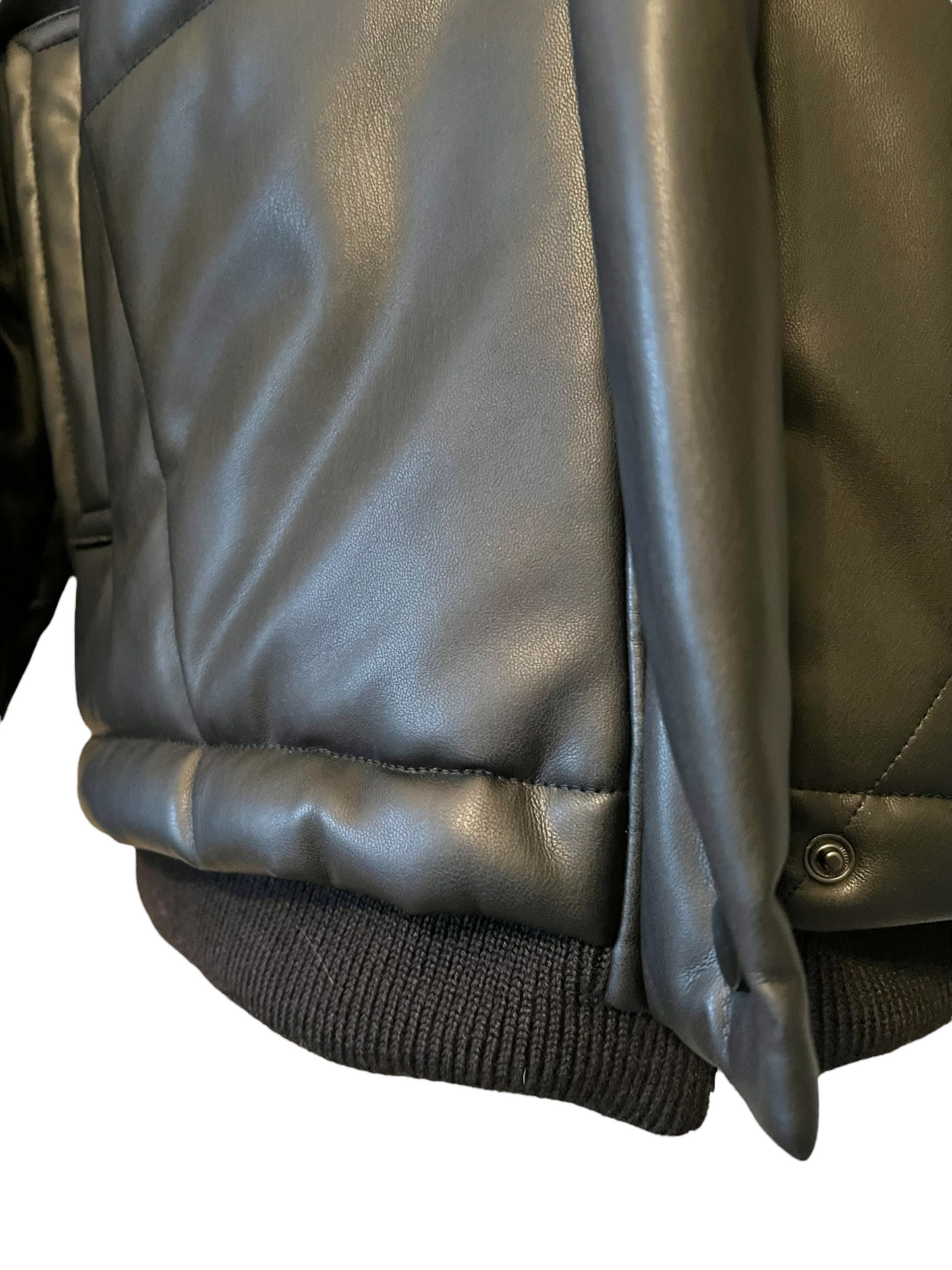 Sea NY Size S Black Faux Leather Quilted Jacket