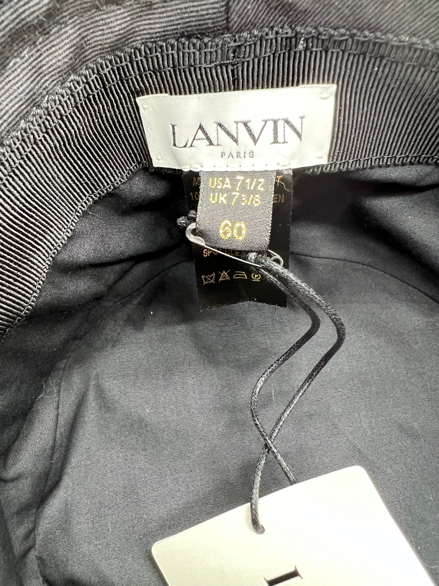 Lanvin Black Colorful Fringe Logo Size 60 Bucket Hat