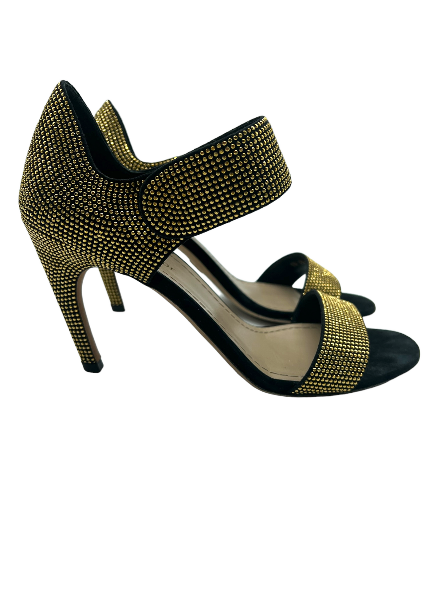 Dior Gold Studded Double Strap Size 38 Heels