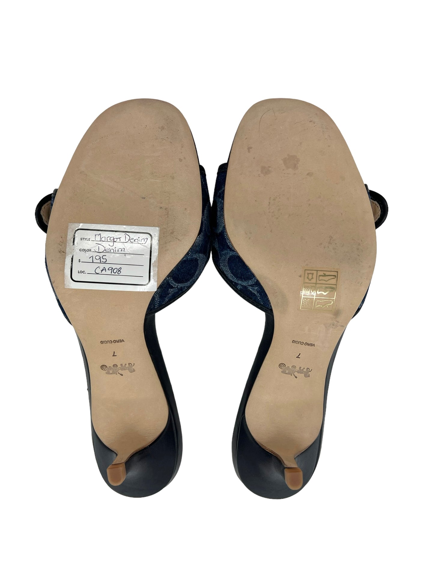 Coach Size 7 Denim Signature Margot Sandals