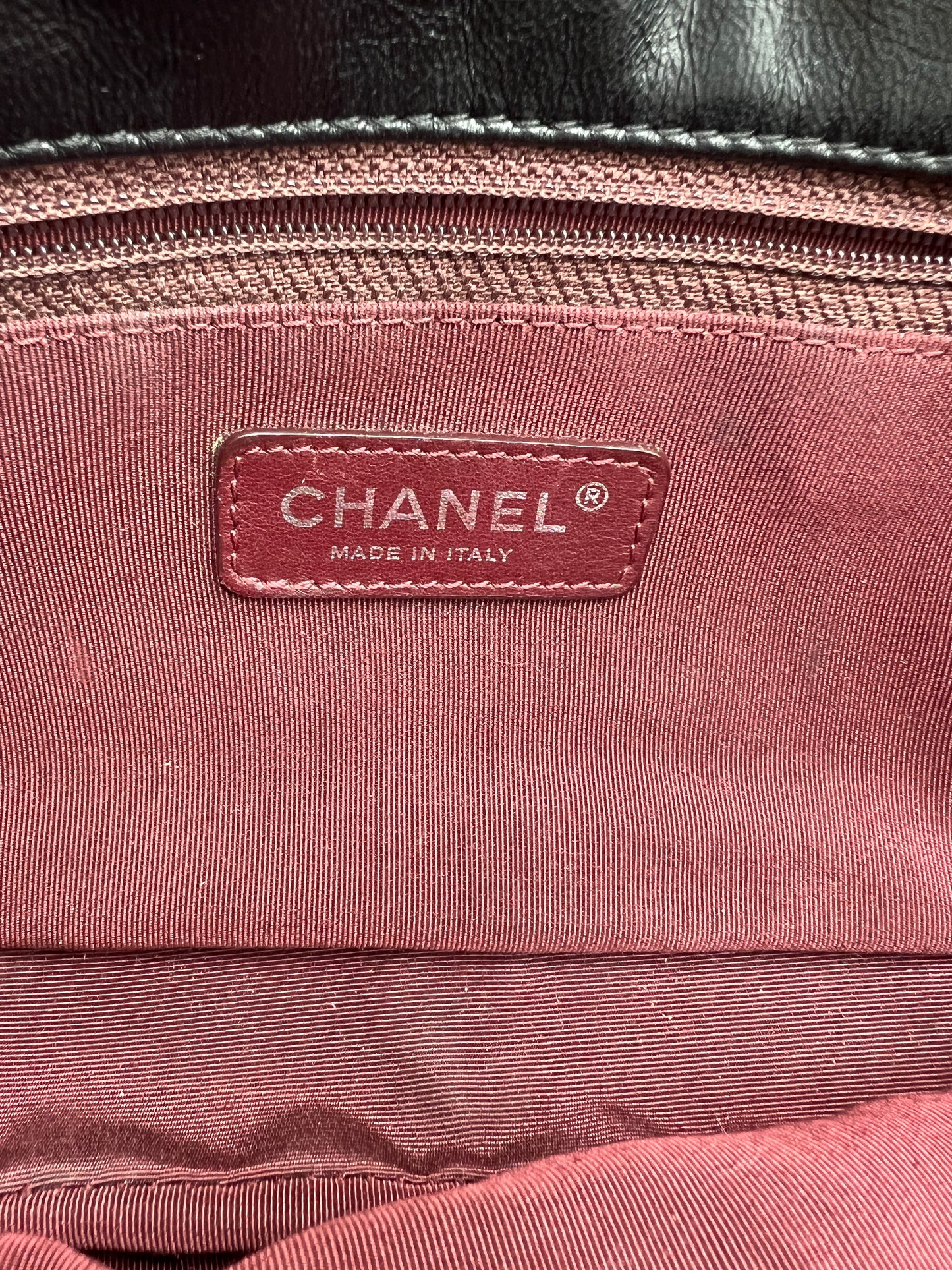 Chanel 2006-2008 Black Lambskin Astrakhan Flap Chain Shoulder Bag