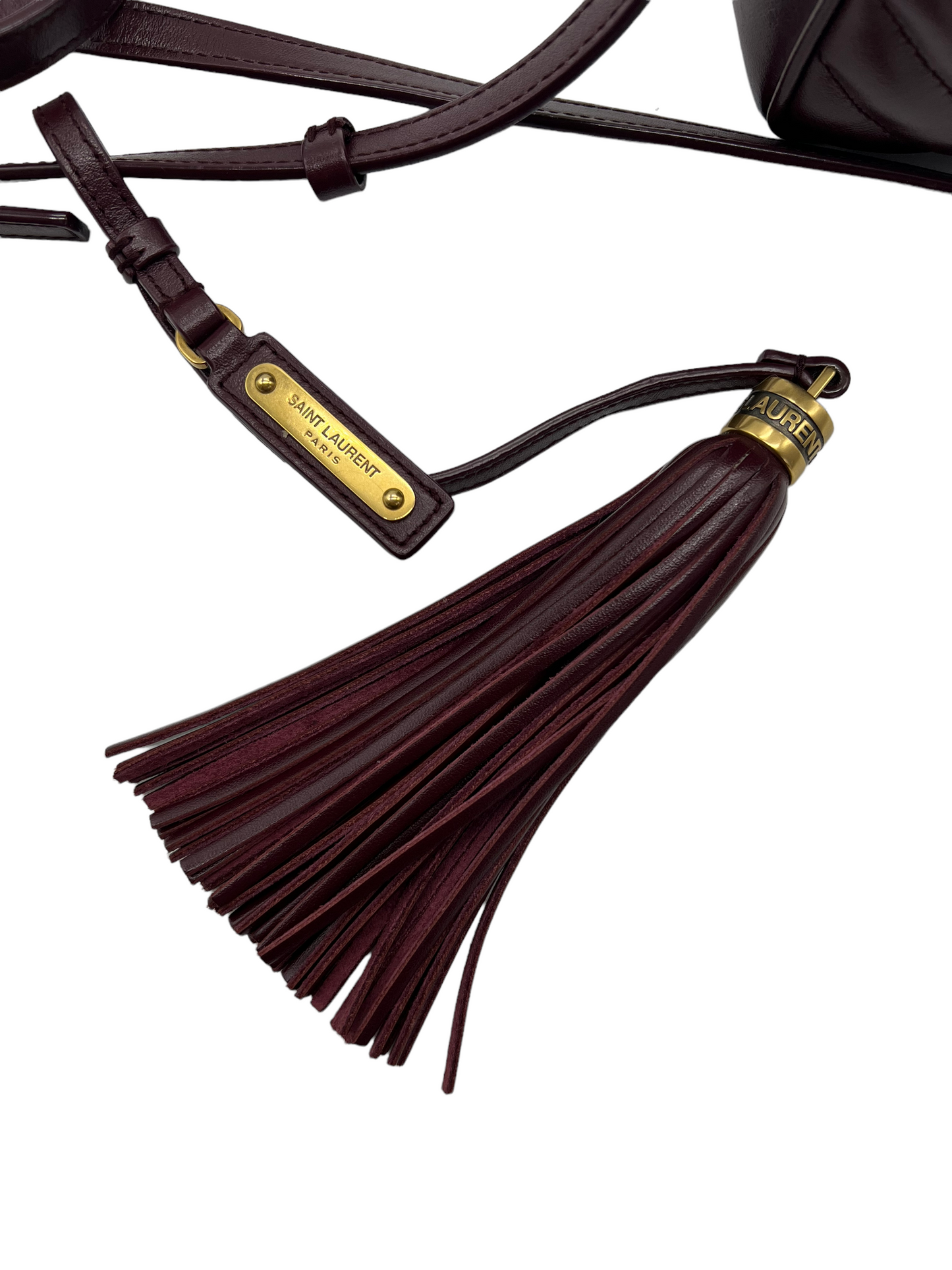 Saint Laurent YSL Burgundy Leather Loulou Camera Bag