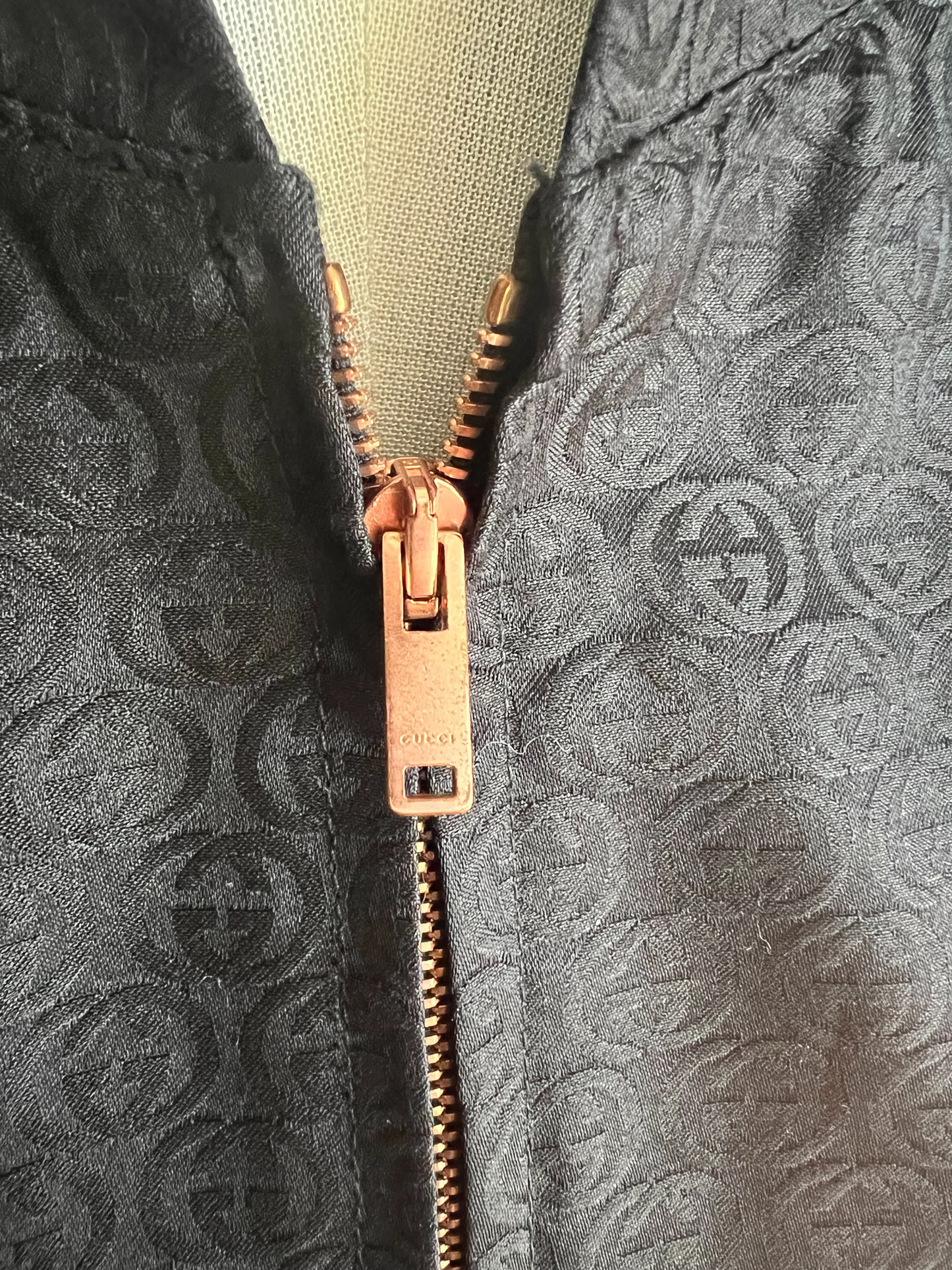 Gucci Black Silk Blend 2003 Tom Ford Interlocking G Size 42 Jacket