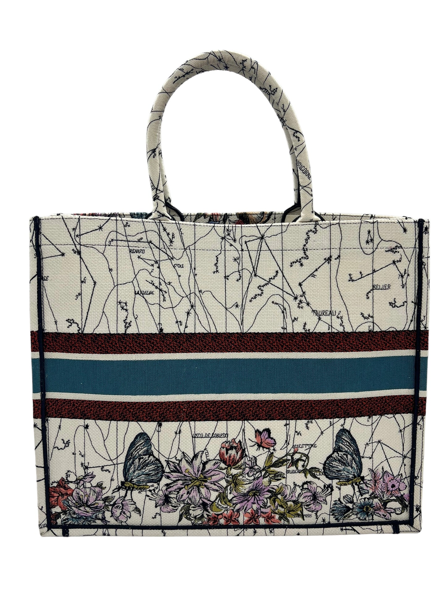 Dior Large Zodiac and Constellation Motif Embroidered Book Tote