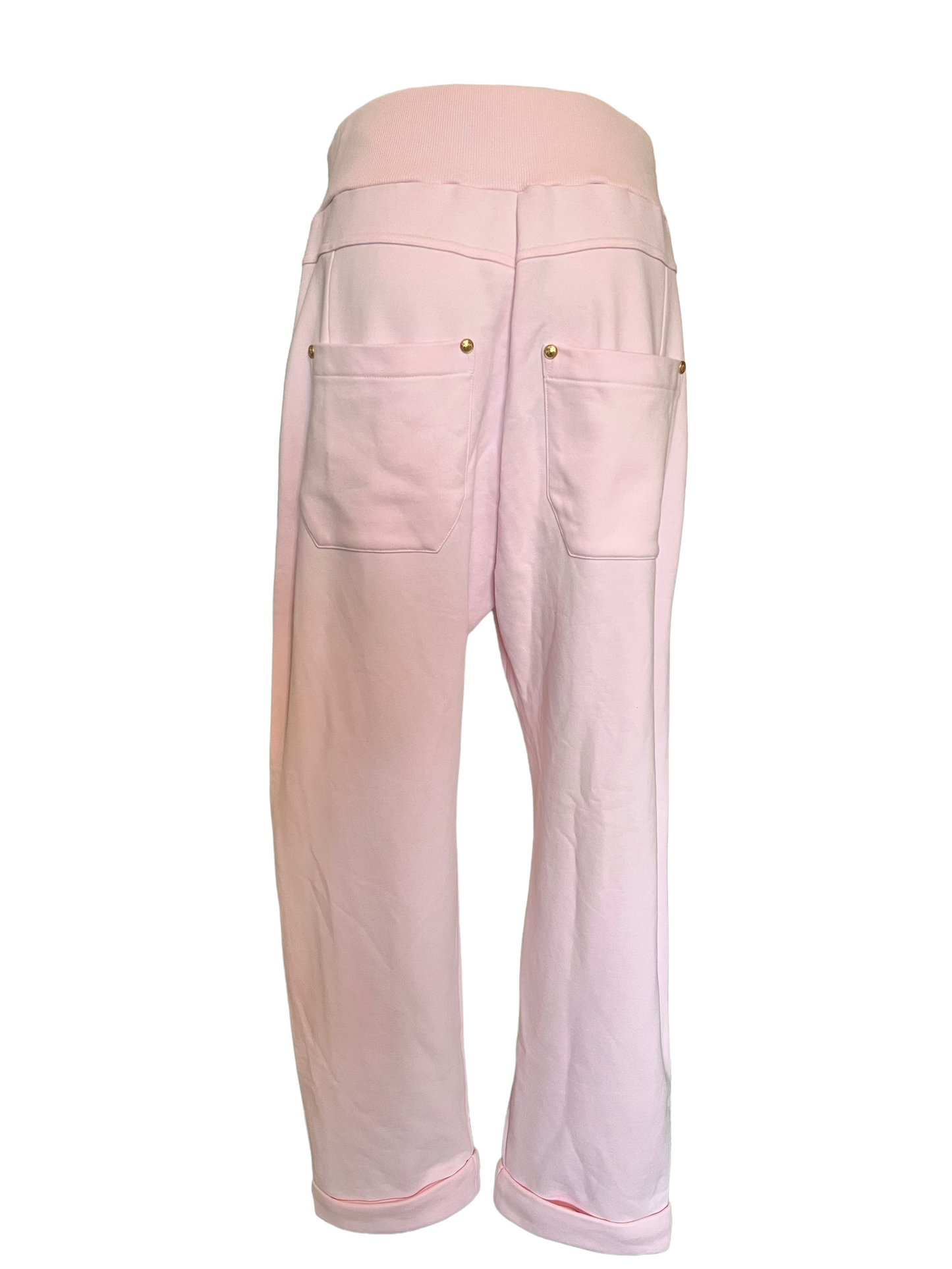 Balmain Pink Size Side Button Size M Boyfriend Lounge Pants