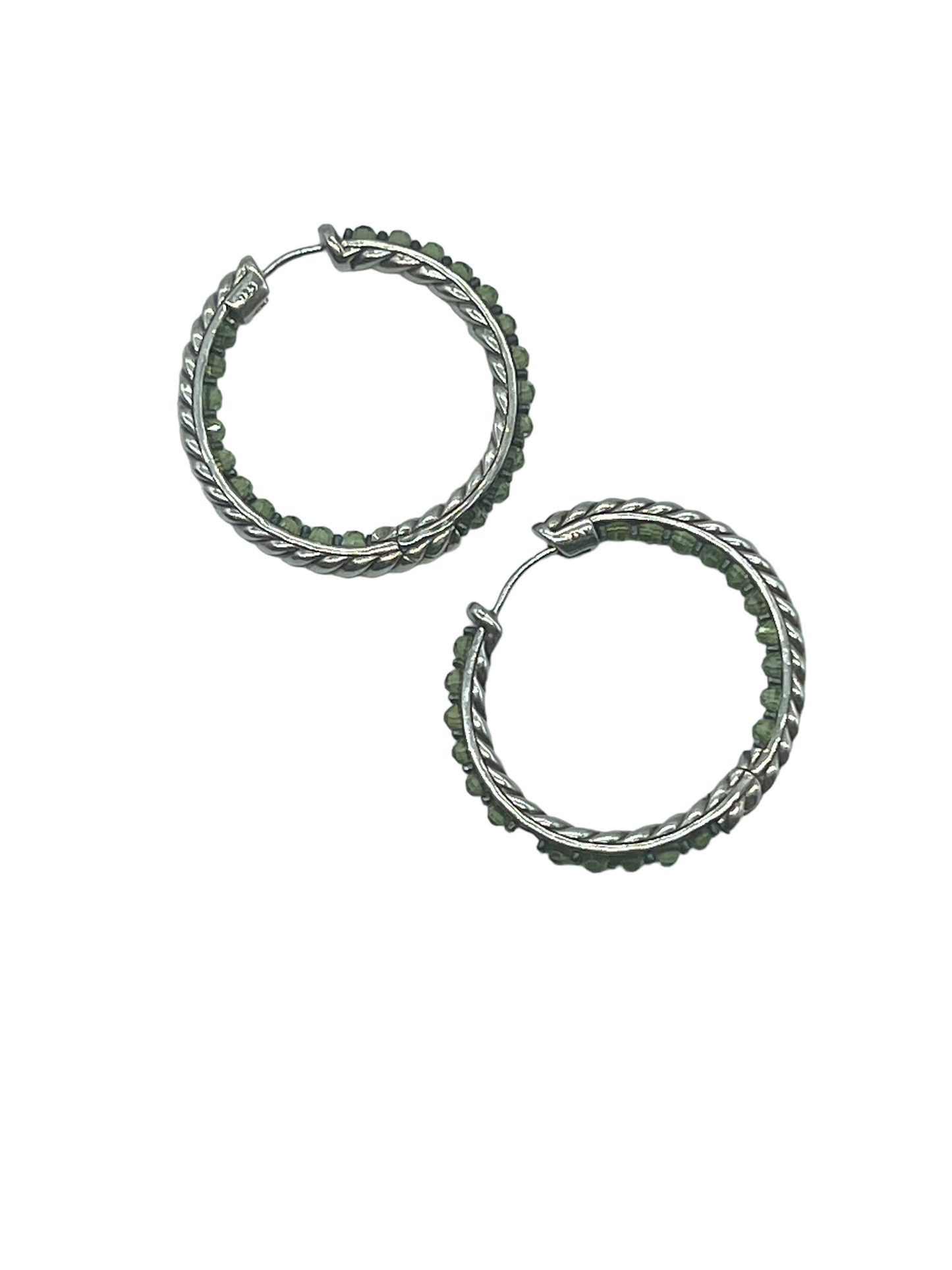 David Yurman Sterling Silver Prasiolite Berries Hoop Earrings