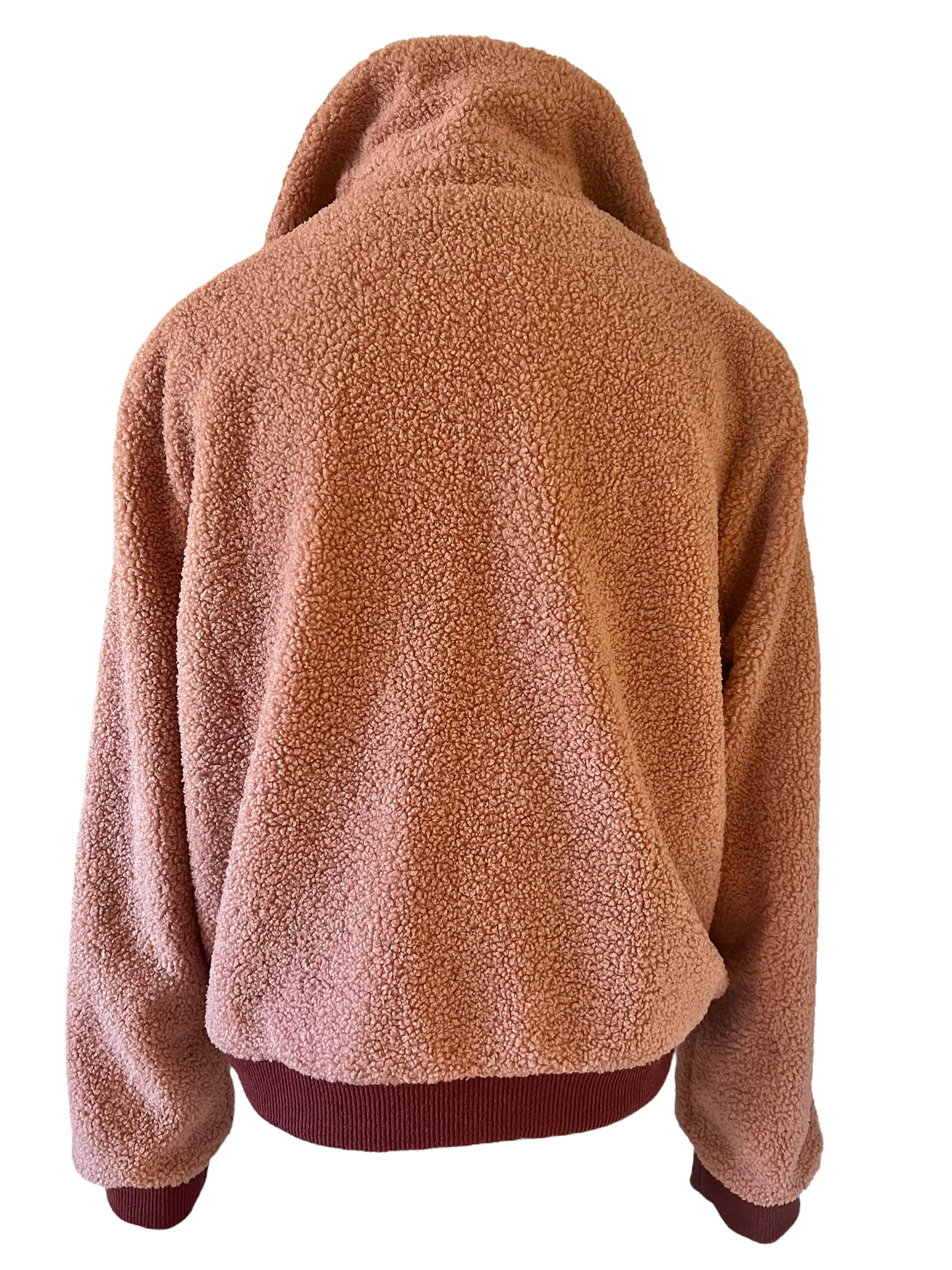 Skies Are Blue Mauve & Burgundy Teddy Jacket