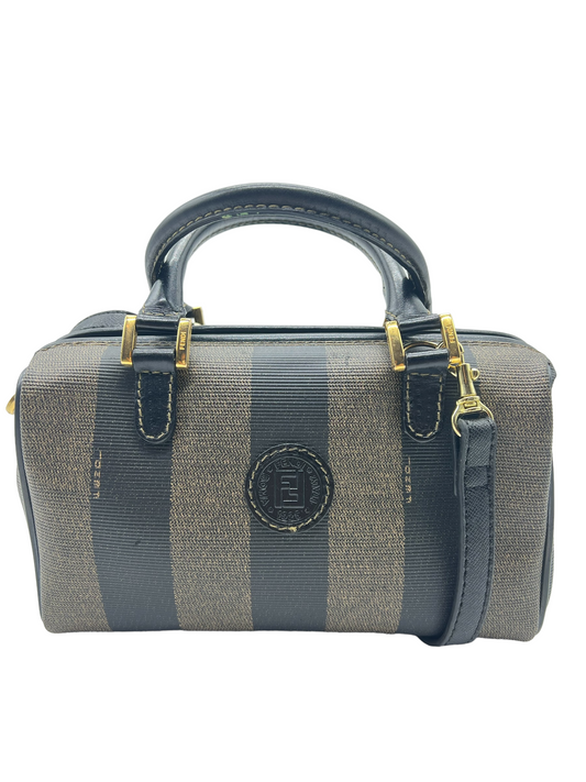 Fendi Vintage Pequin Stripe Mini Boston Bag