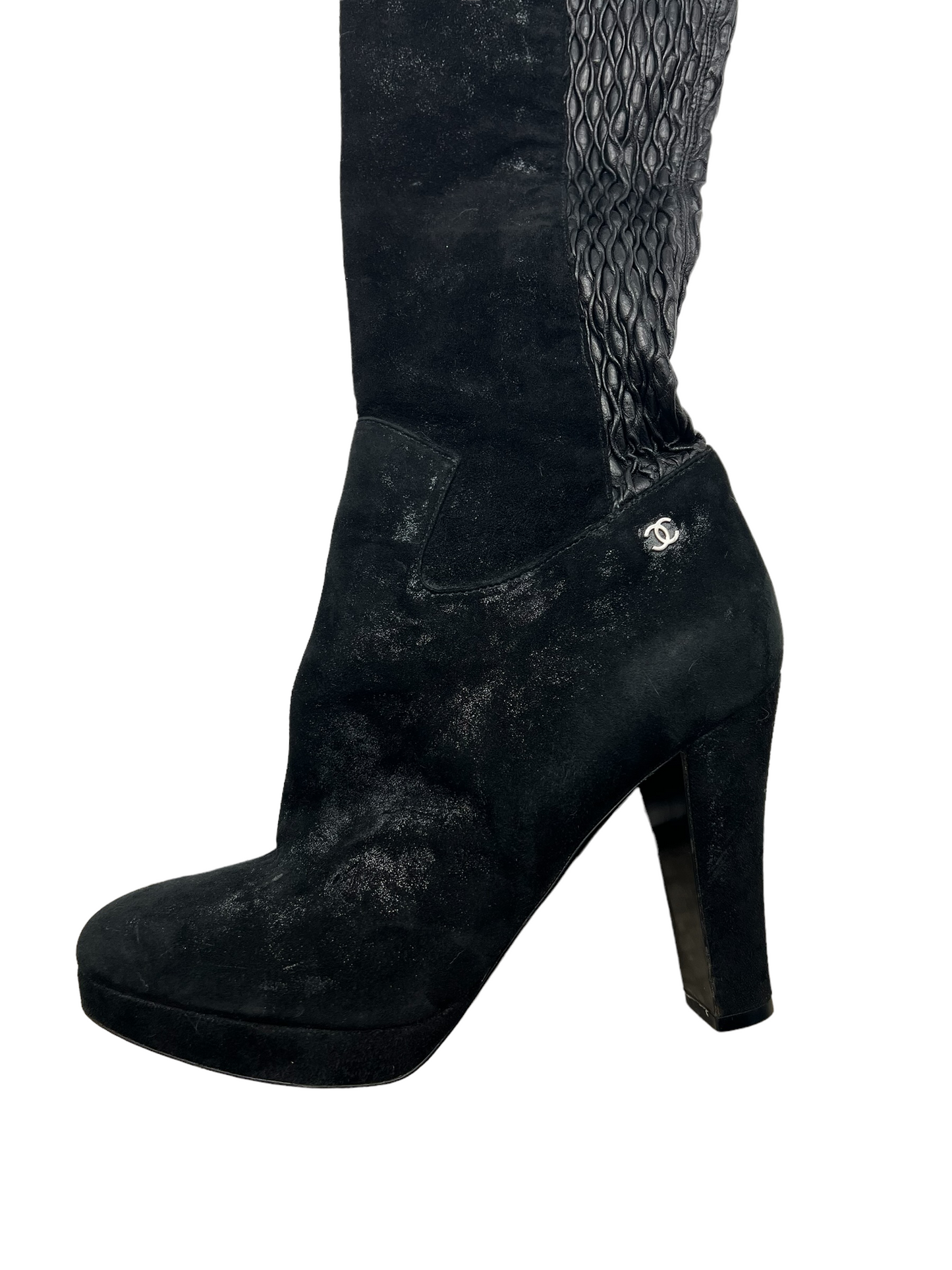 Chanel Thigh High Suede Lambskin Size 39 Boots