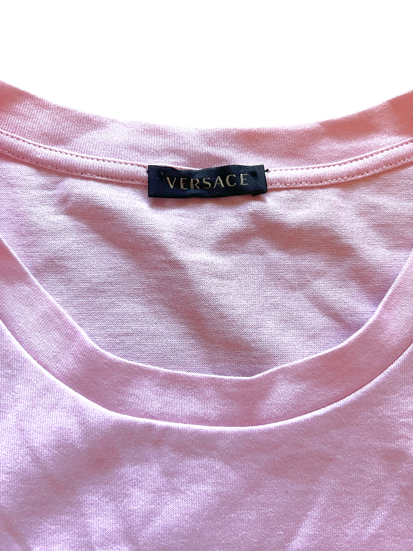 Versace Pink Baroque Logo Size 38 T-Shirt