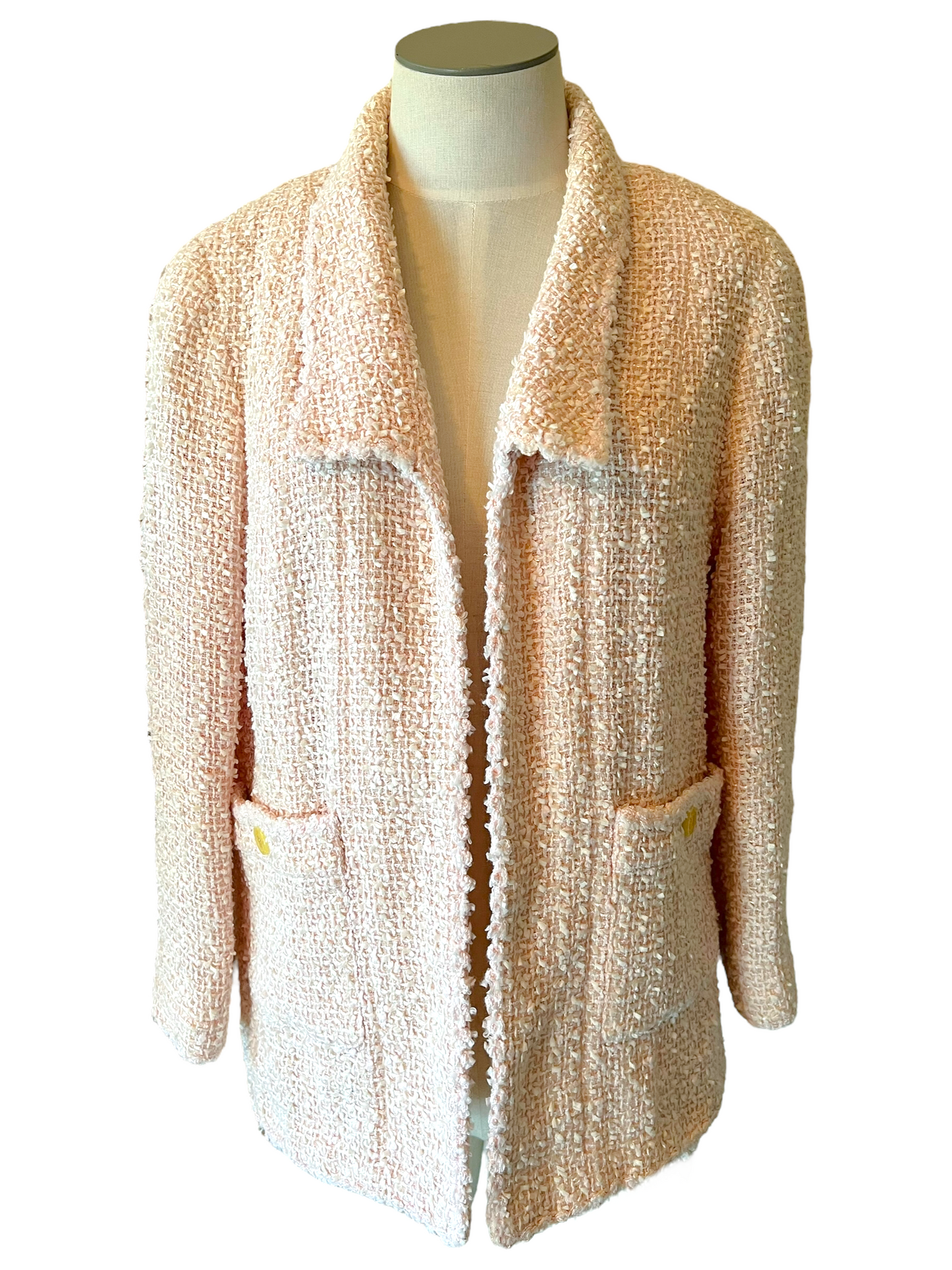 Chanel 99P Blush Pink Size 42 Tweed Jacket