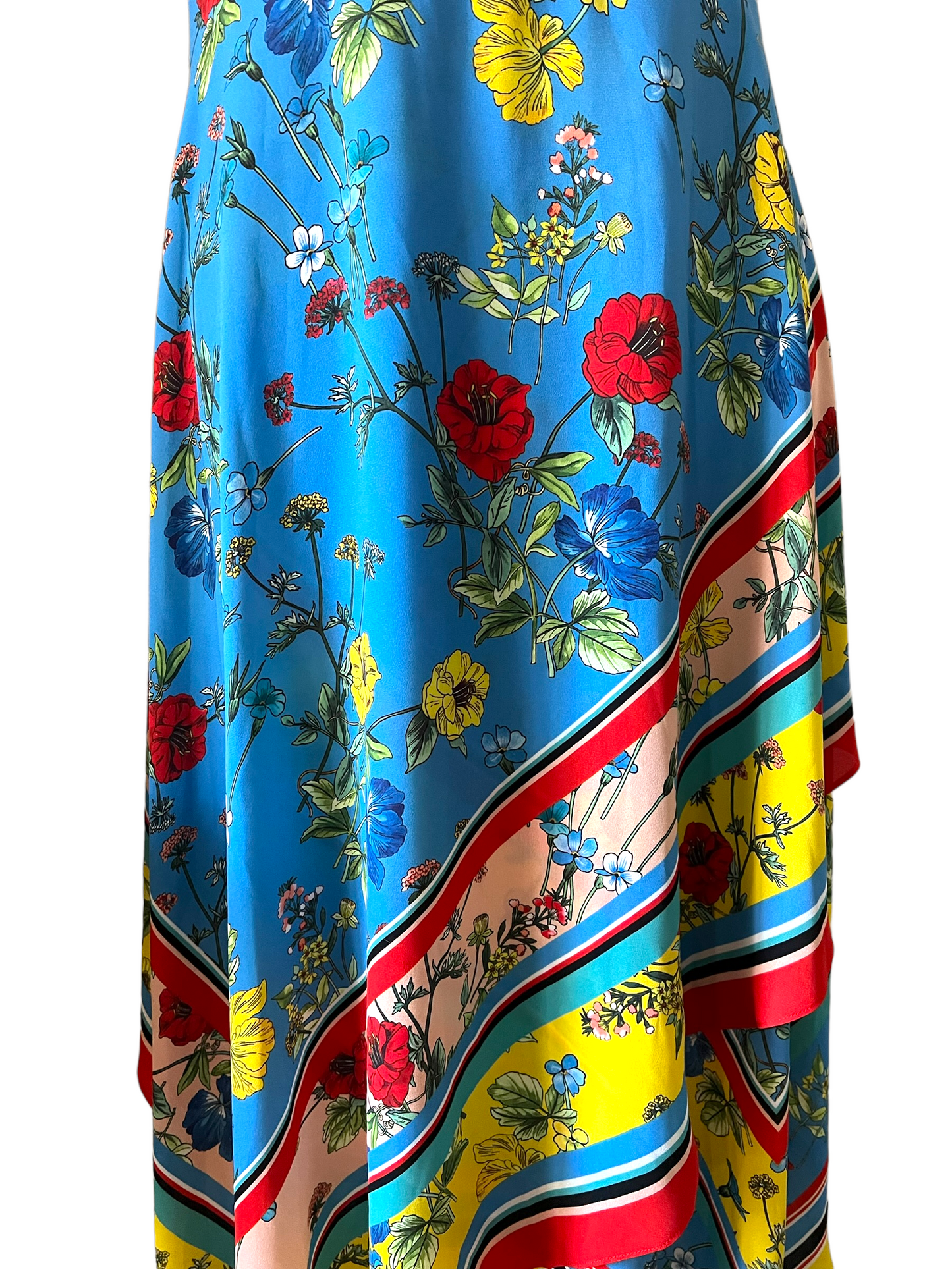 Alice + Olivia Blue Farrah Floral Scarf Dress Size 10