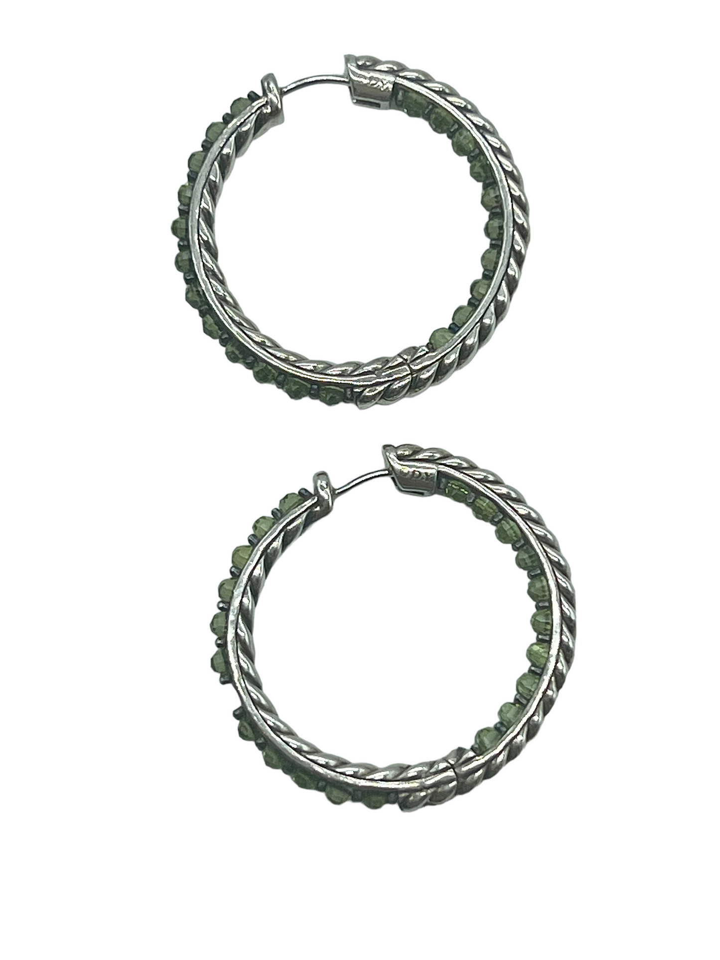David Yurman Sterling Silver Prasiolite Berries Hoop Earrings