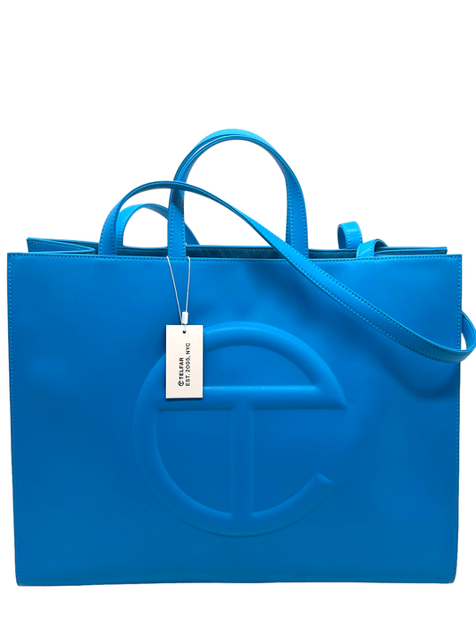 Telfar Cyan Vegan Leather Large Shopper
