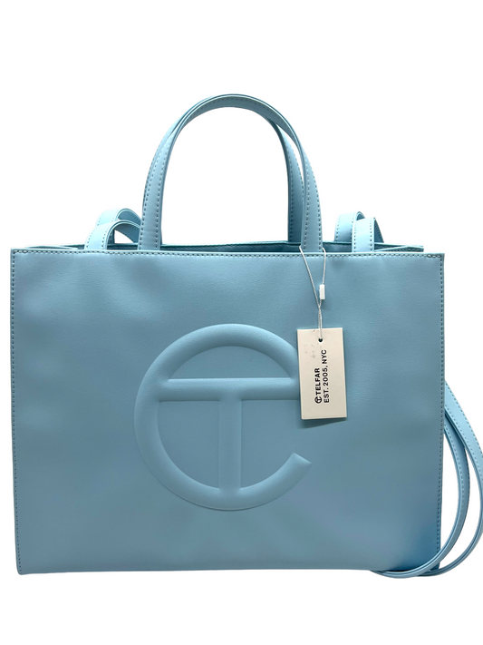 Telfar Pool Blue Vegan Leather Medium Shopper