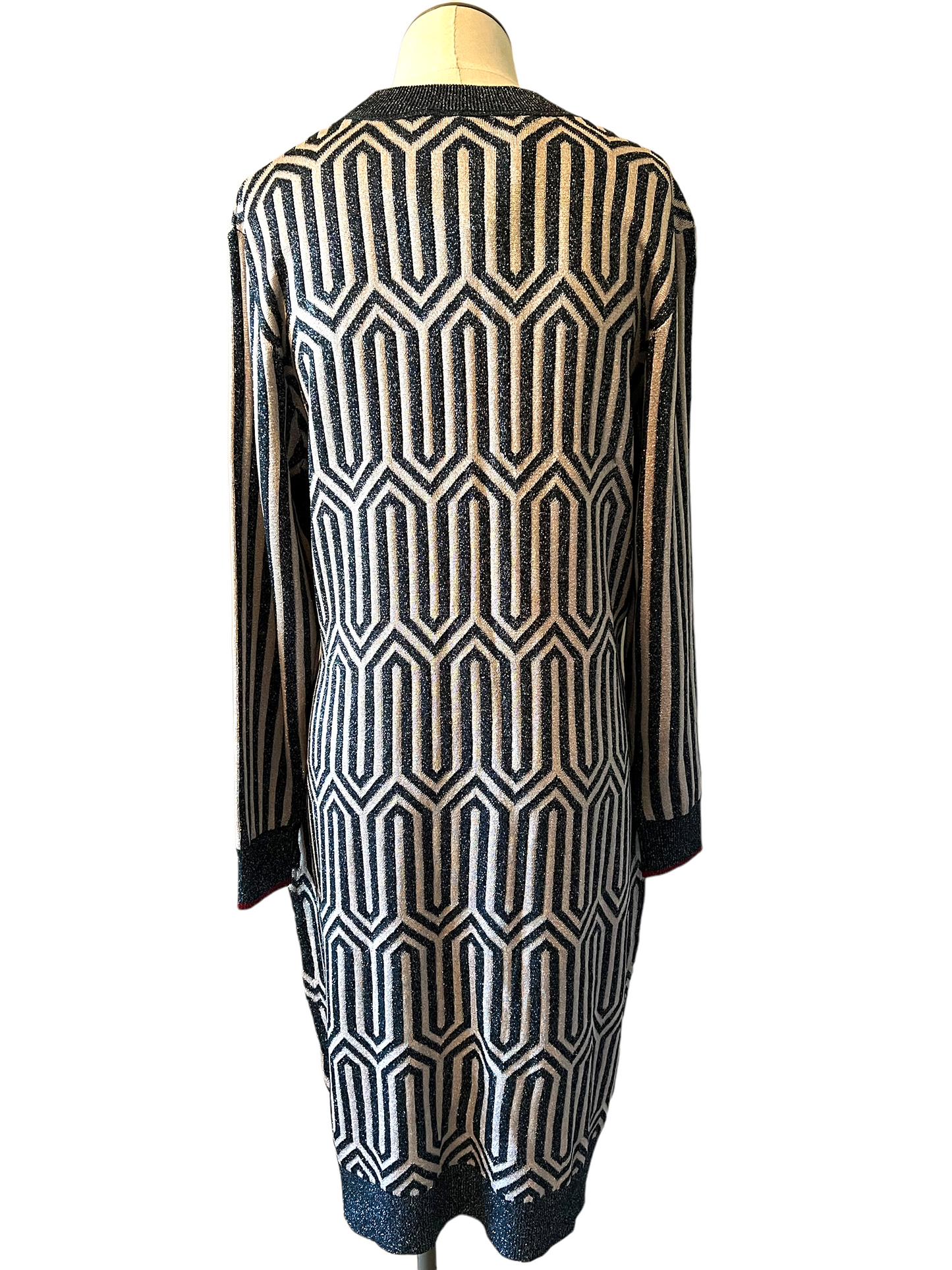 Ted Baker Size 4 Lurex Metallic Knit Dress