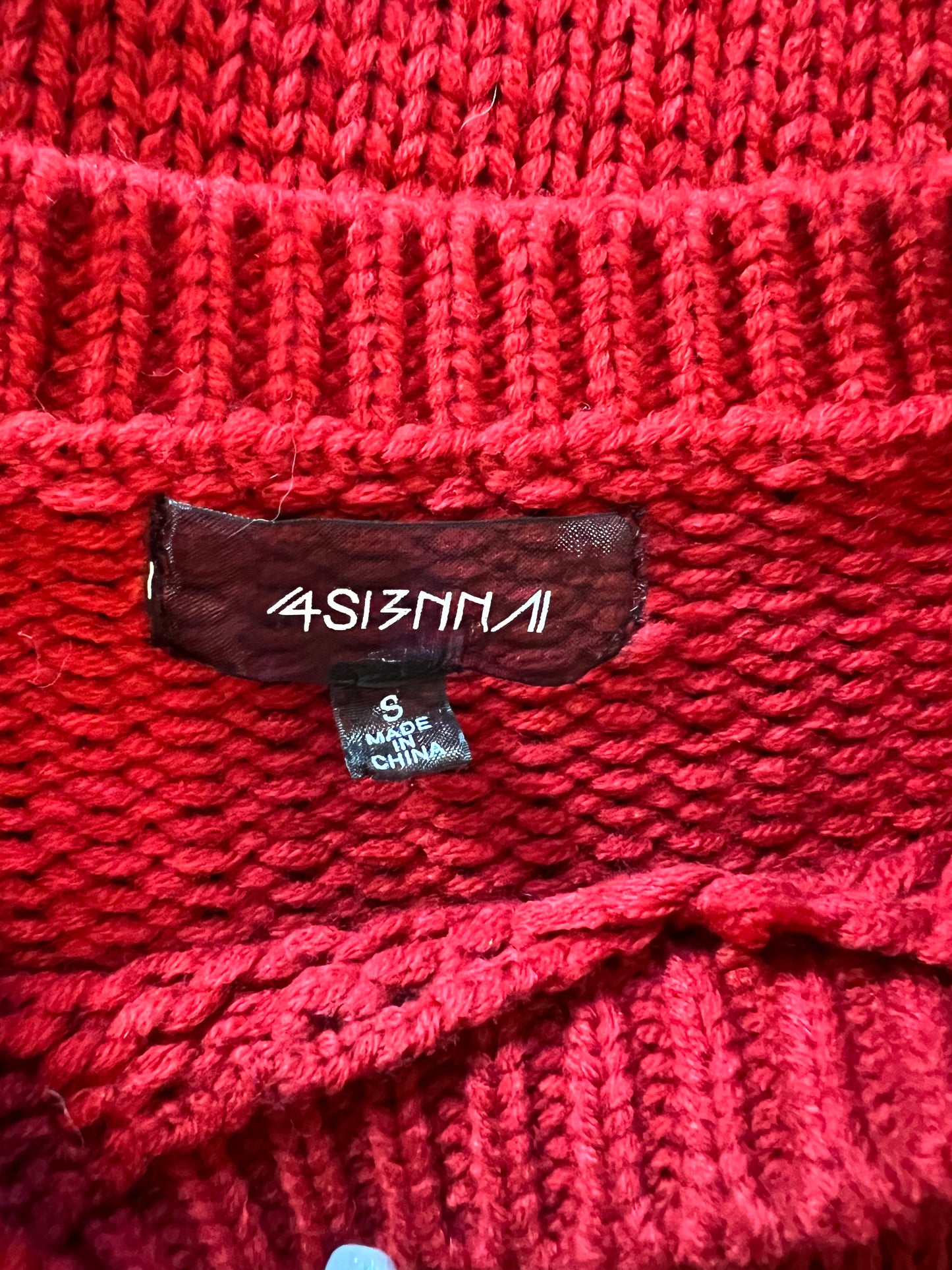 4SI3NNA Red Knit Size S Heart Dress