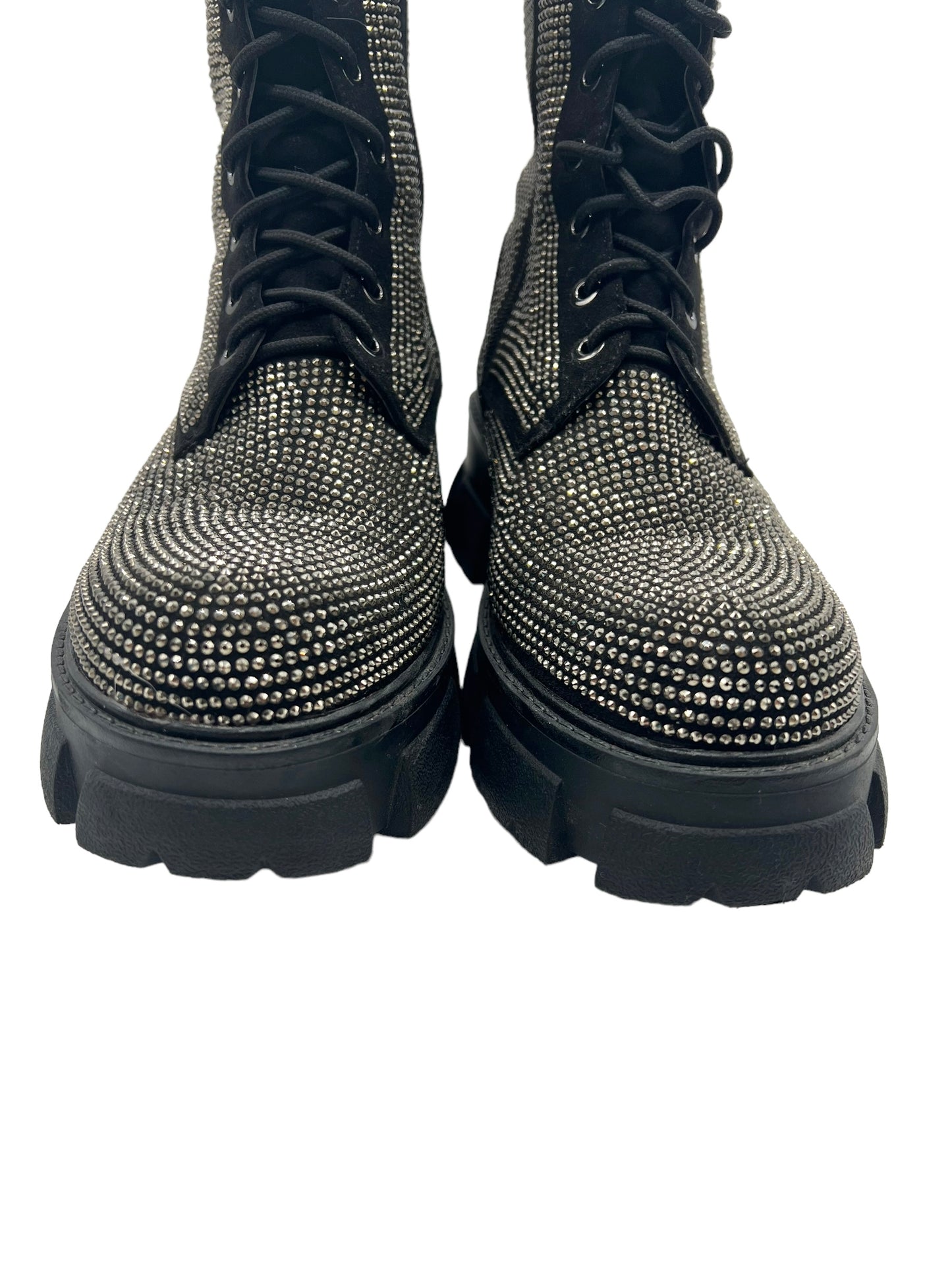 Azalea Wang Black Studded Embellished Size 9 Combat Boots