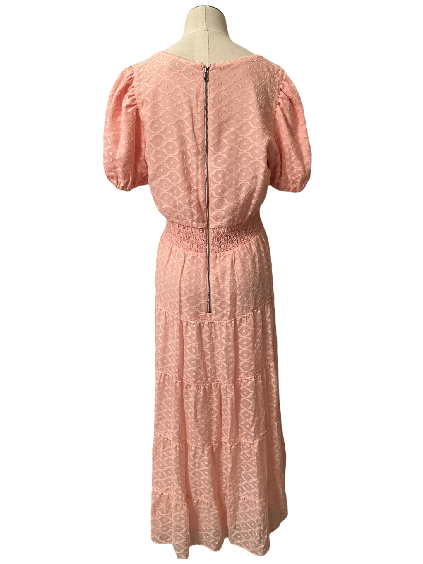 Alice + Olivia Pink Tia Silk Blend Size 10 Midi Dress