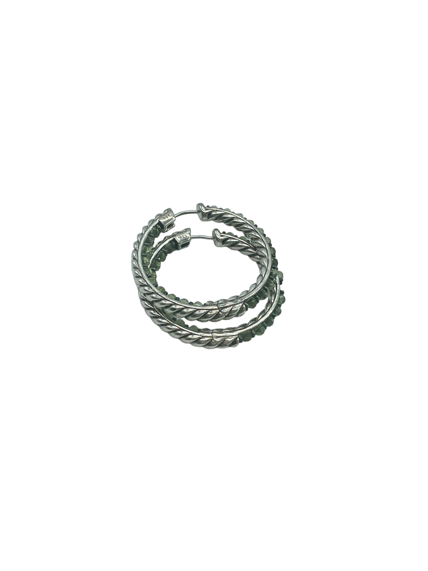 David Yurman Sterling Silver Prasiolite Berries Hoop Earrings