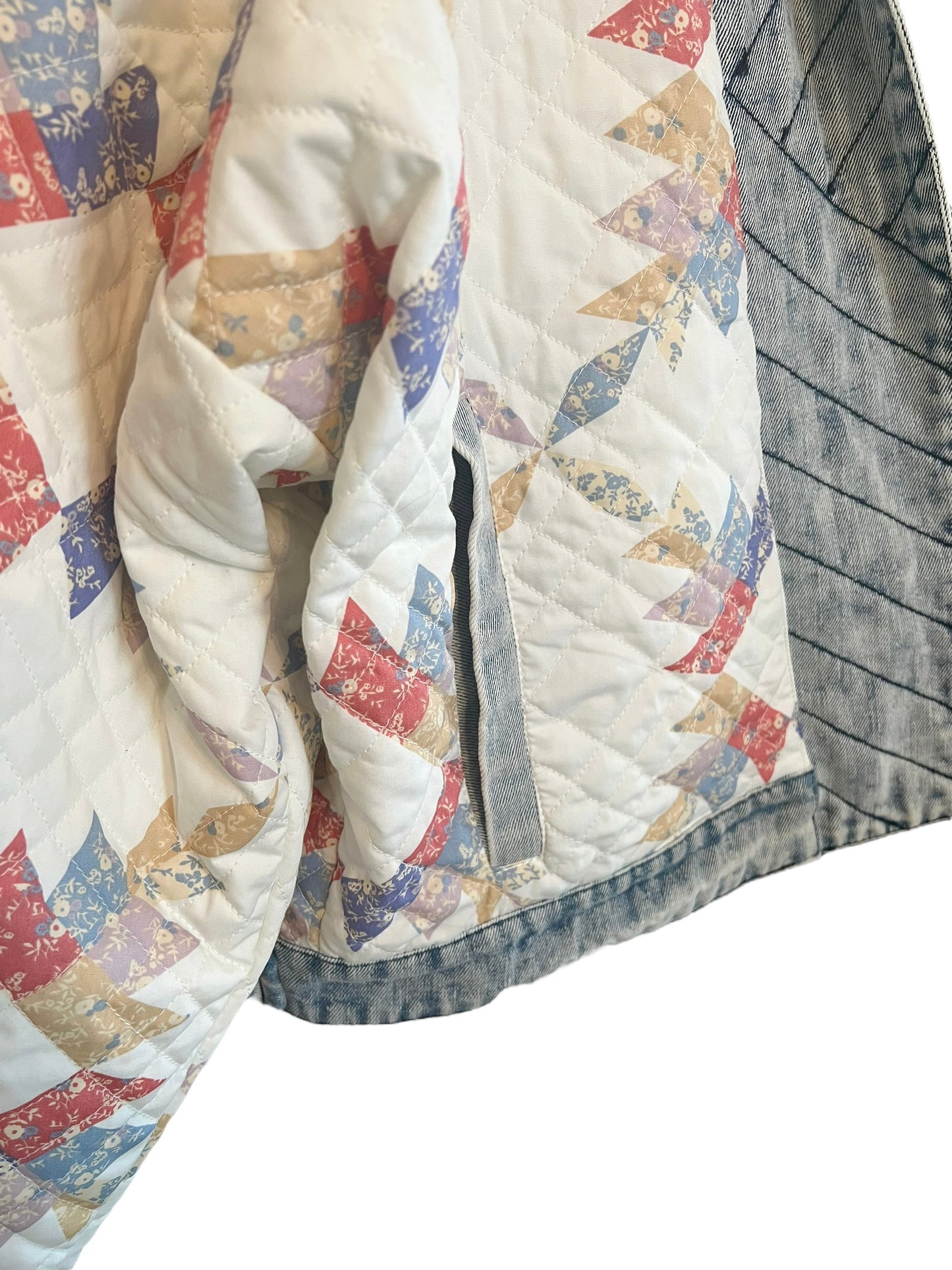 Blank NYC Quilted Patchwork 'Making Memories' Size L Jacket