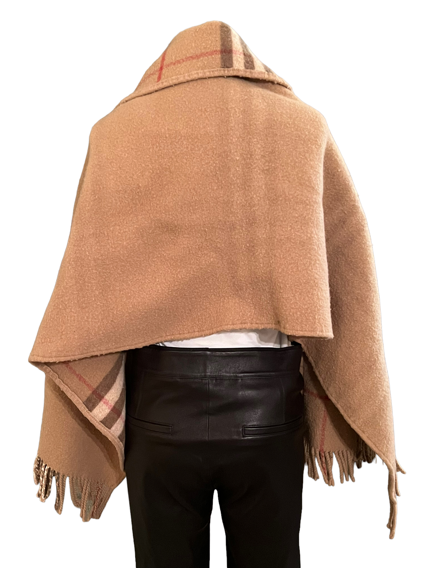 Burberry Tan Double Sided Scarf With Pockets