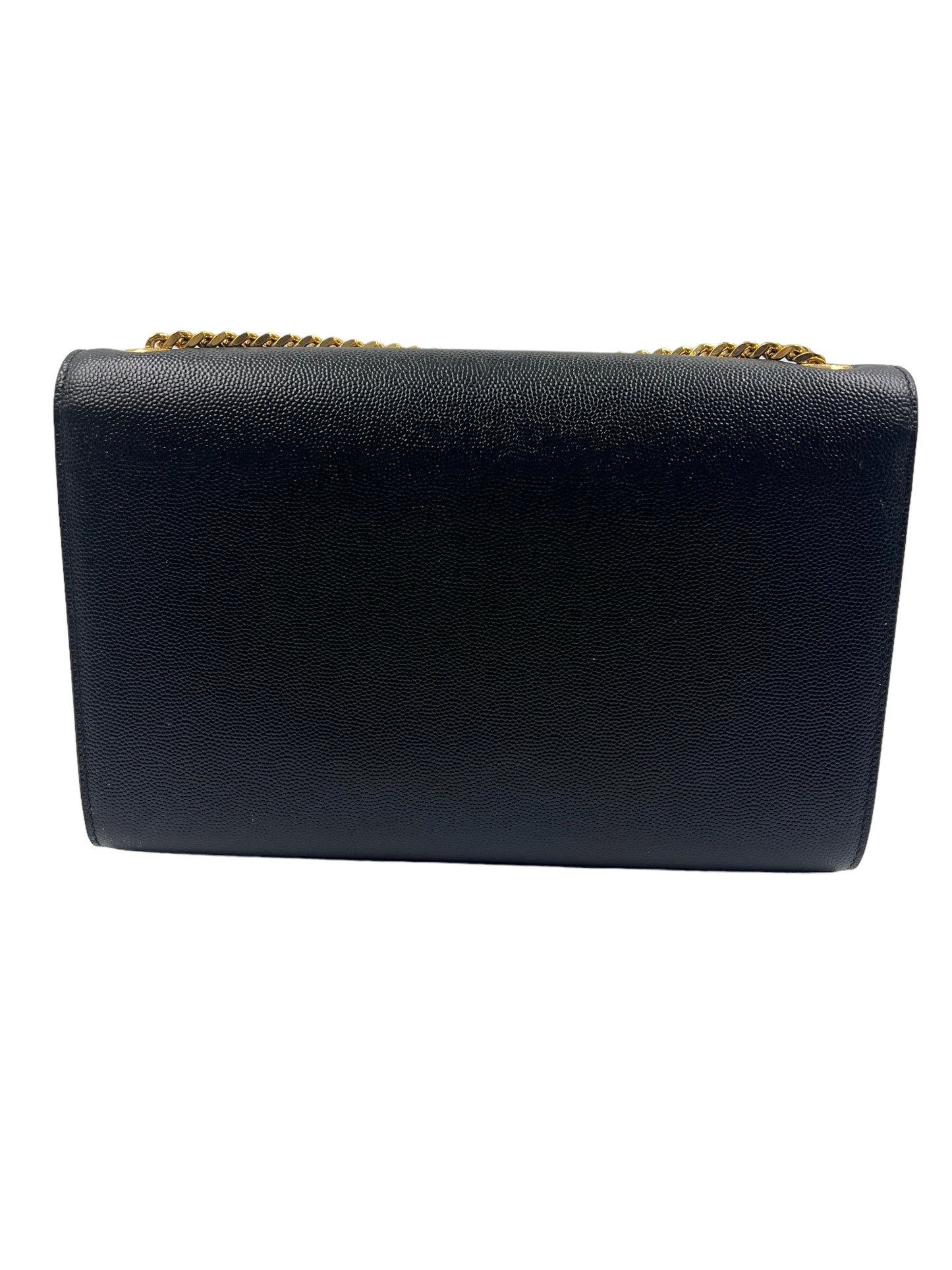 Saint Laurent YSL Black Grain de Poudre Medium Kate Chain Bag