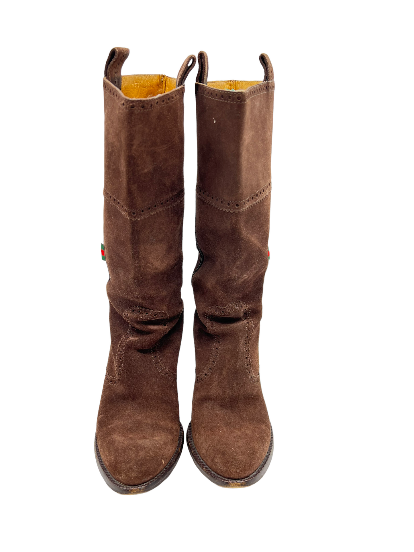 Gucci Brown Suede Size 8.5B Calf Boots