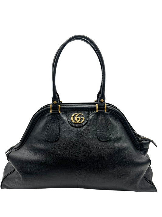Gucci Black Leather Large Re(Belle) Dome Satchel