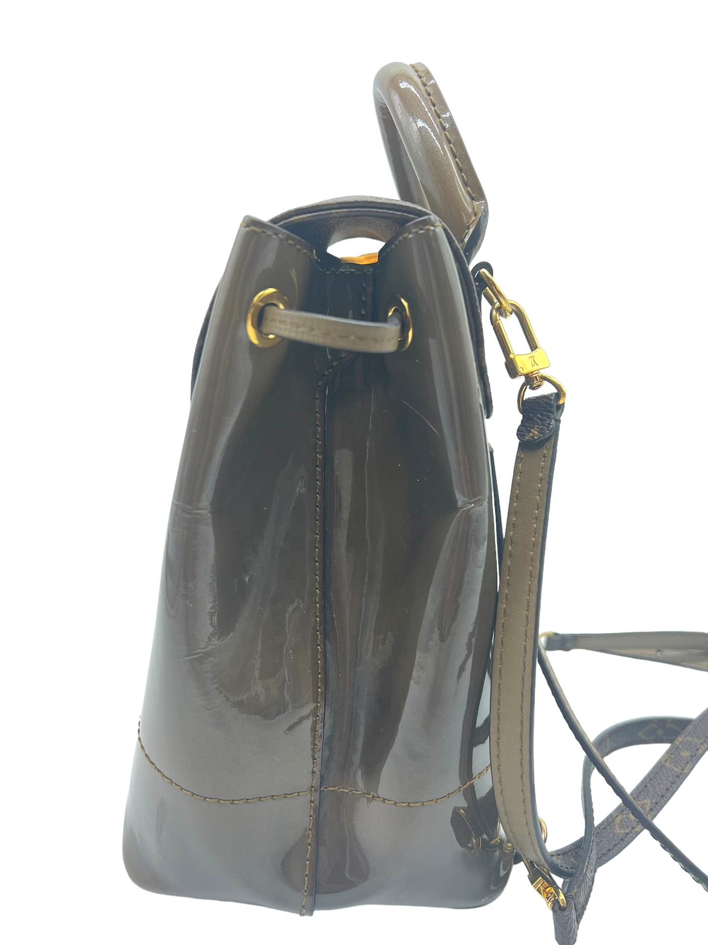 Louis Vuitton Vert Bronze Vernis Monogram Hot Springs Backpack Handbag