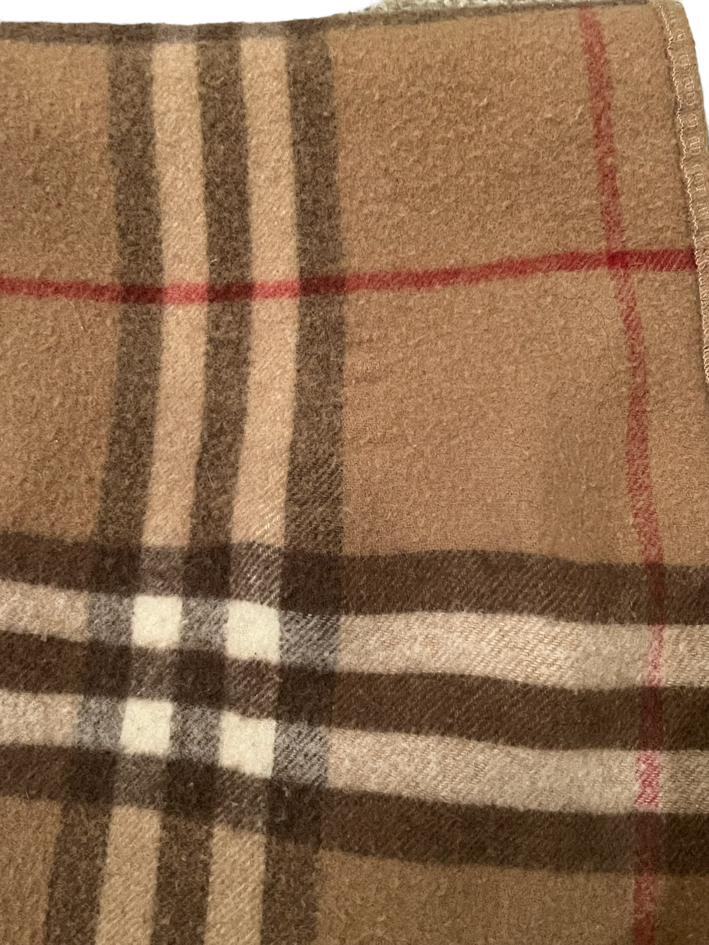 Burberry Tan Double Sided Scarf With Pockets