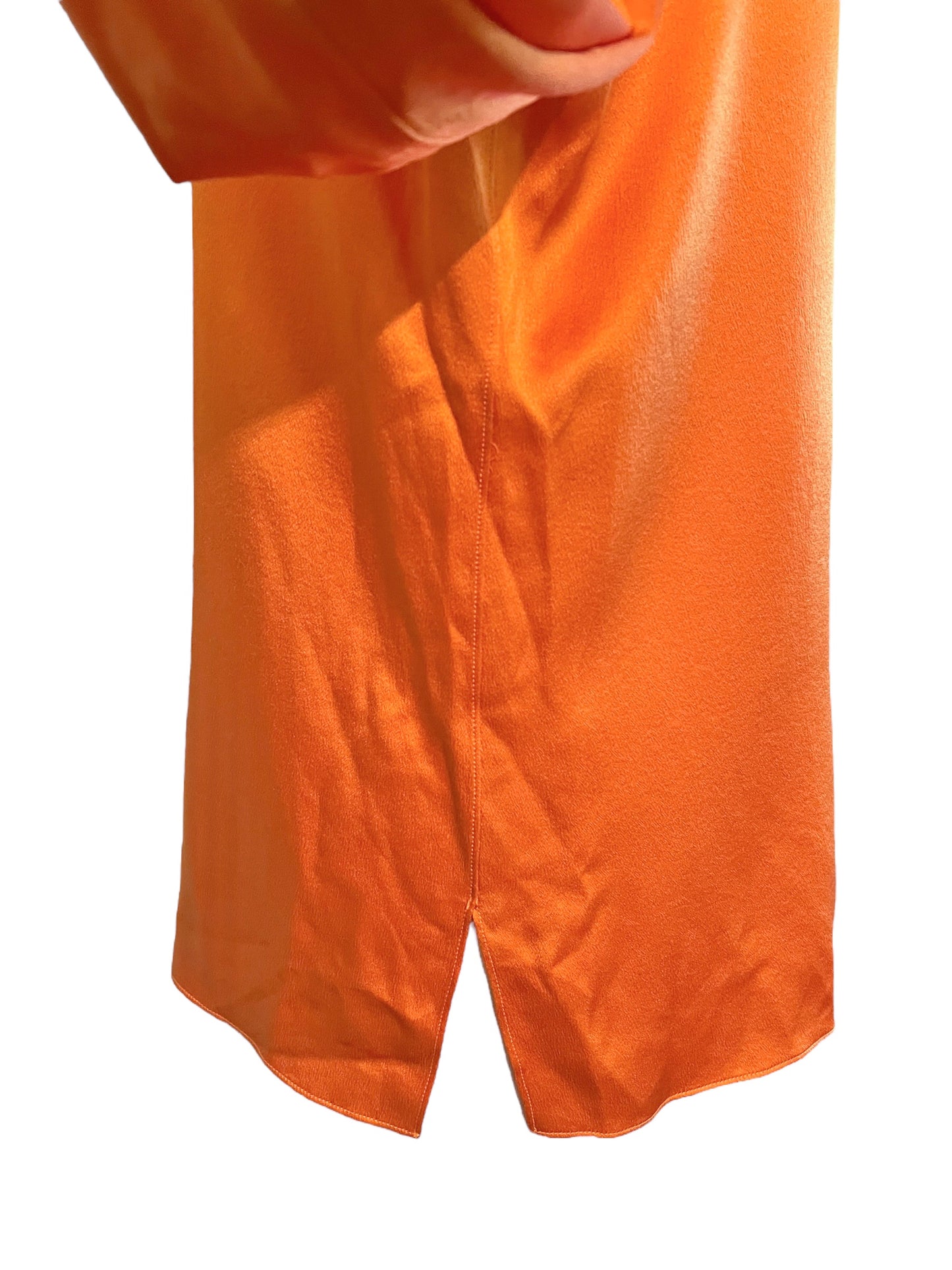 Chanel Vintage 80s Orange Silk Blouse Top