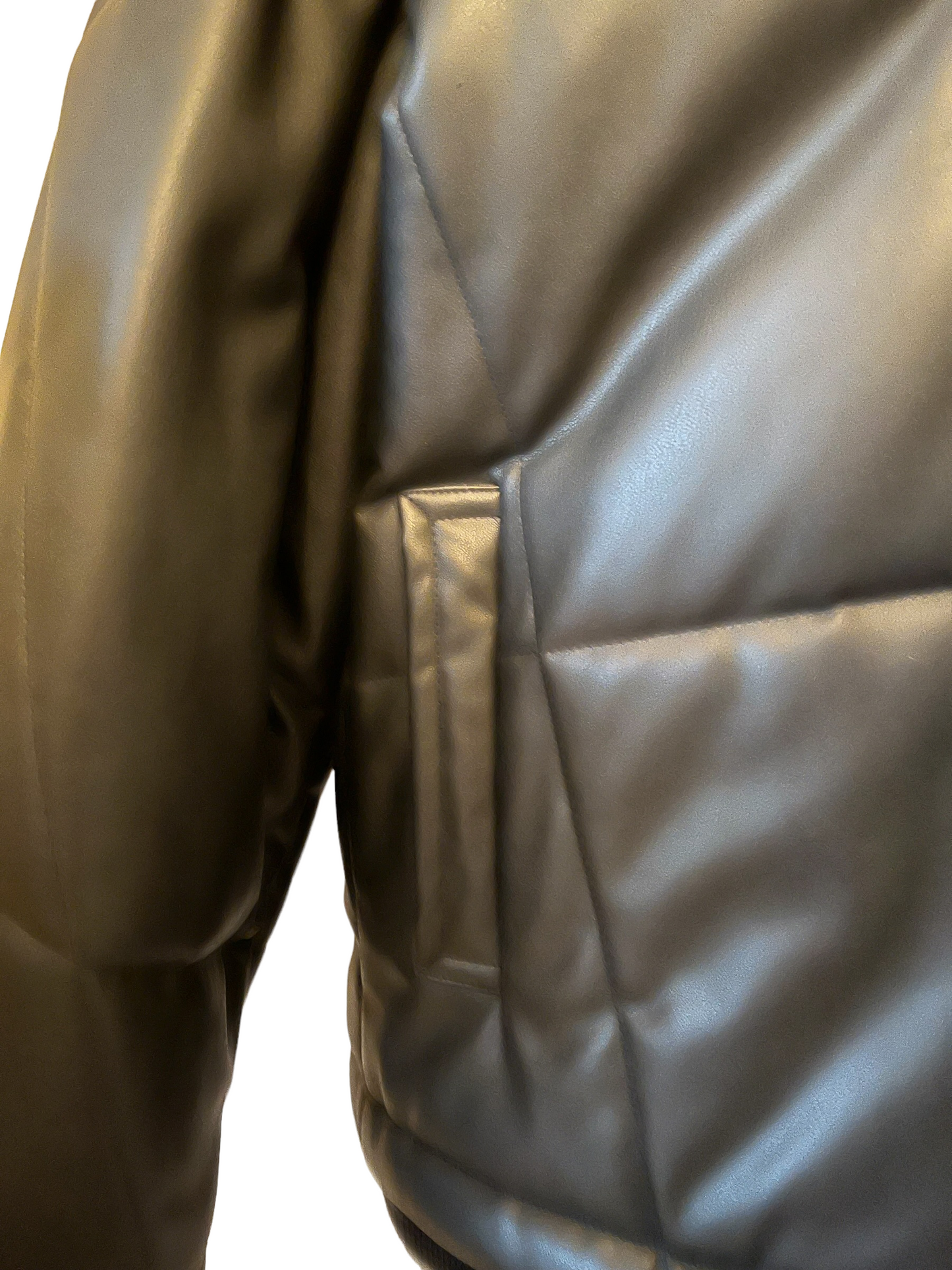 Sea NY Size S Black Faux Leather Quilted Jacket