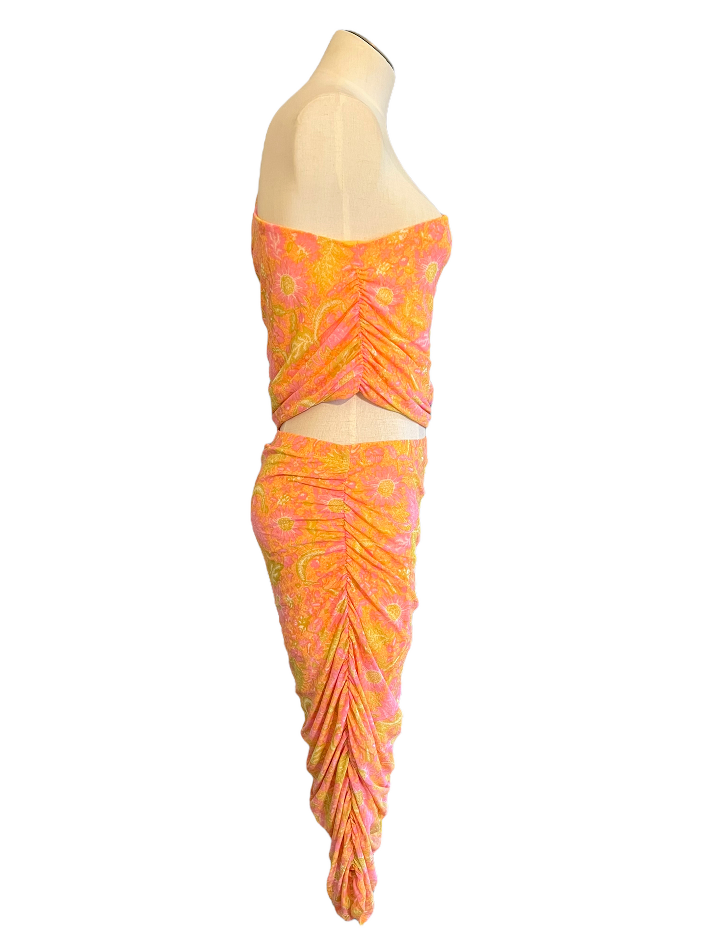 House of Harlow 1960 Orange Mesh 2-Piece Size M Skirt Set