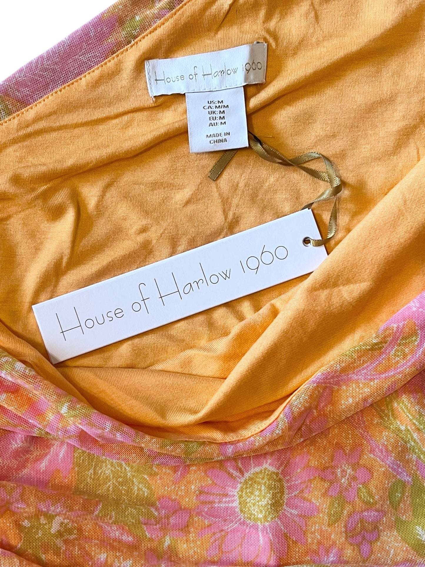 House of Harlow 1960 Orange Mesh 2-Piece Size M Skirt Set