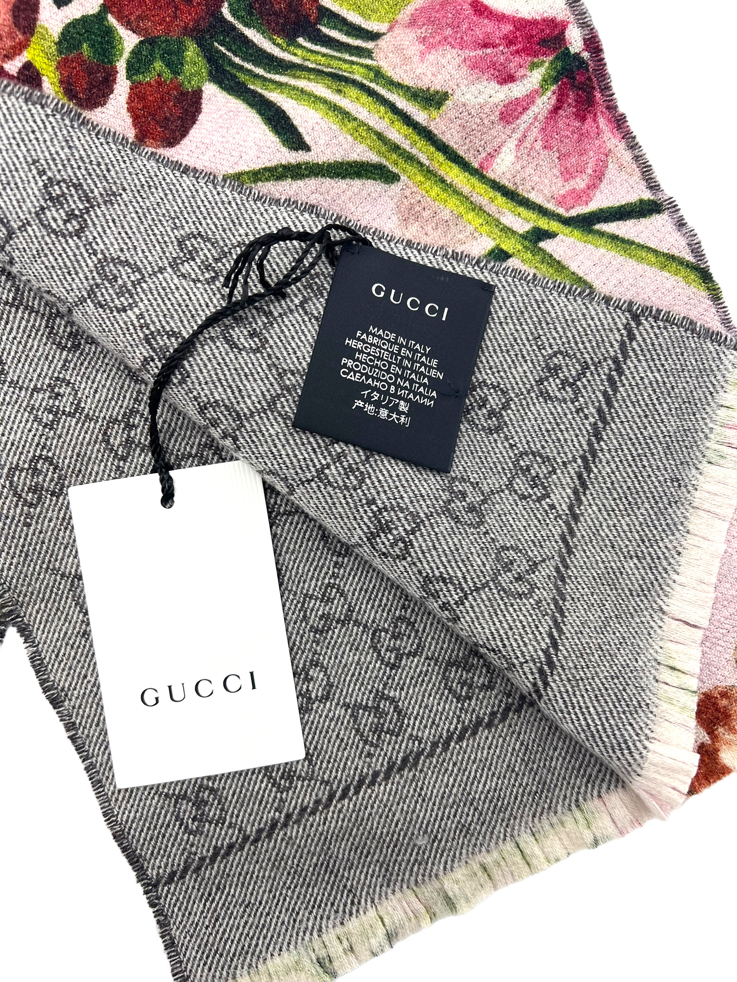 Gucci Pink Mini Morphin Reversible Blooms Scarf