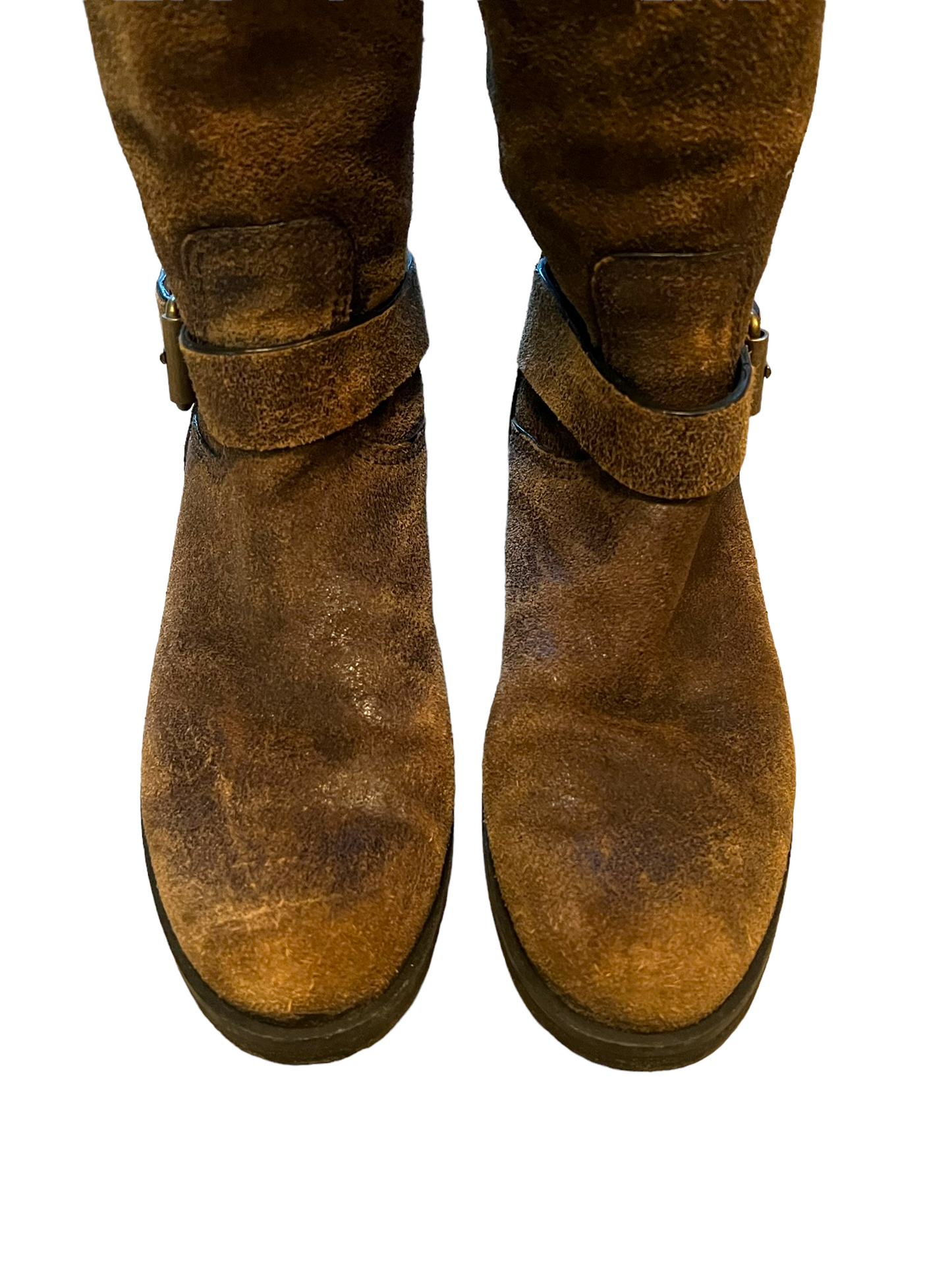 Tory Burch Brown Distressed Tarulli OTK Size 8 Boots